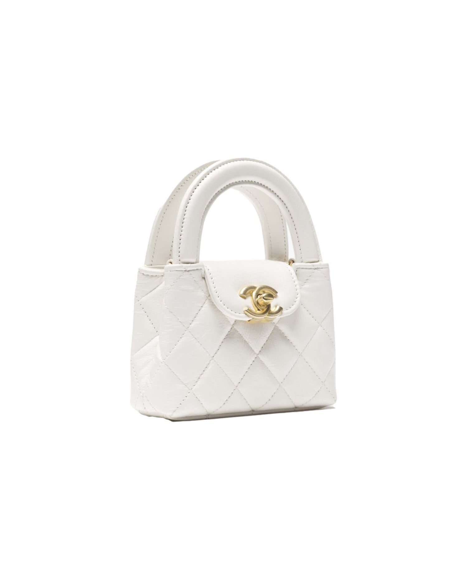 Coco Nano Kelly Shopper Bag White