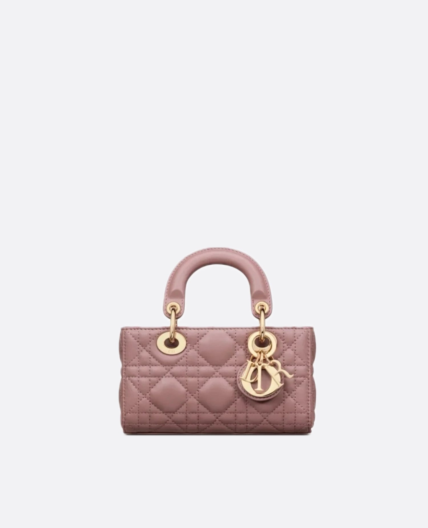 cannage calfskin pink mini lady dior bag