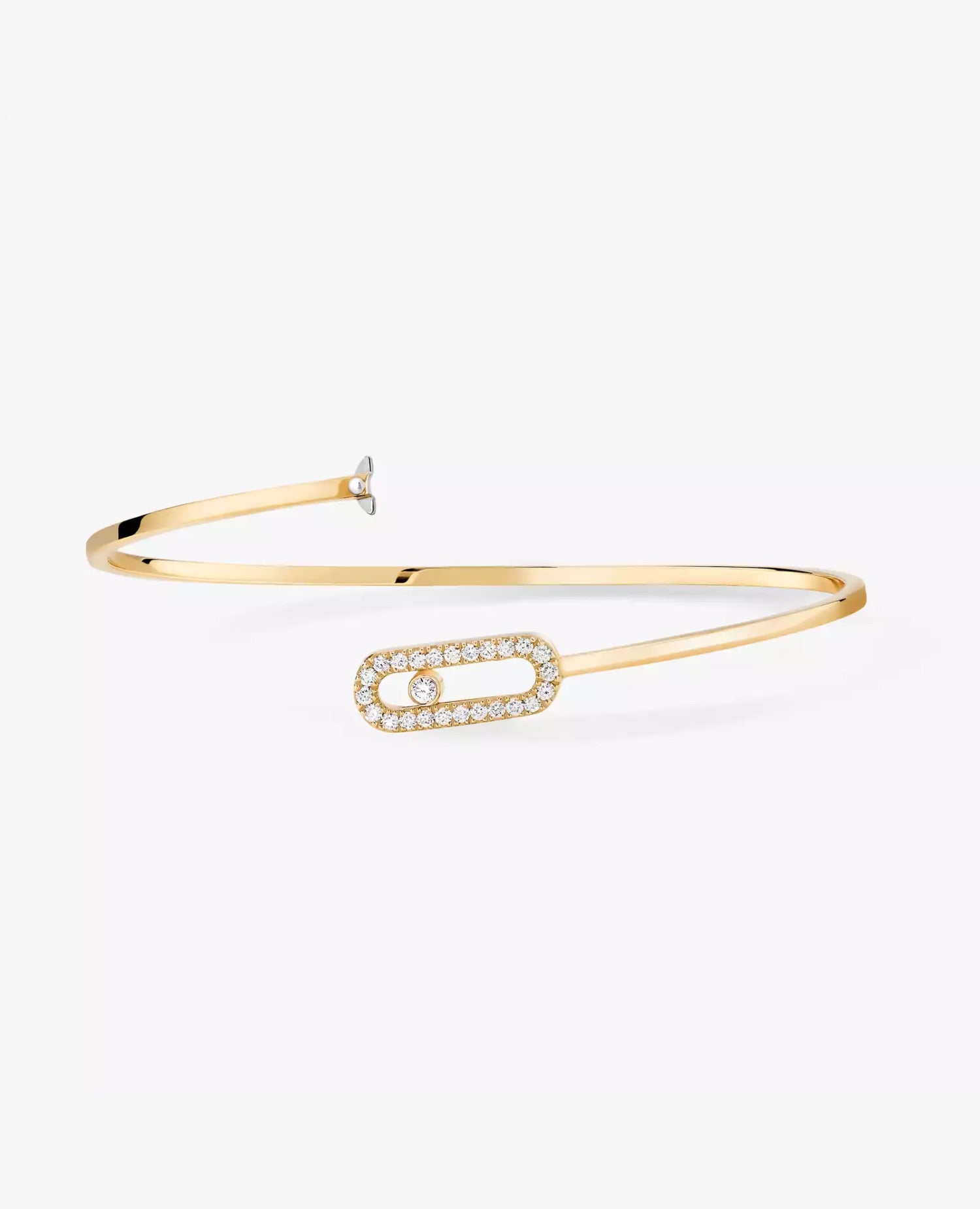 Messika Move Uno Pavé Flex Bangle Bracelet Yellow Gold
