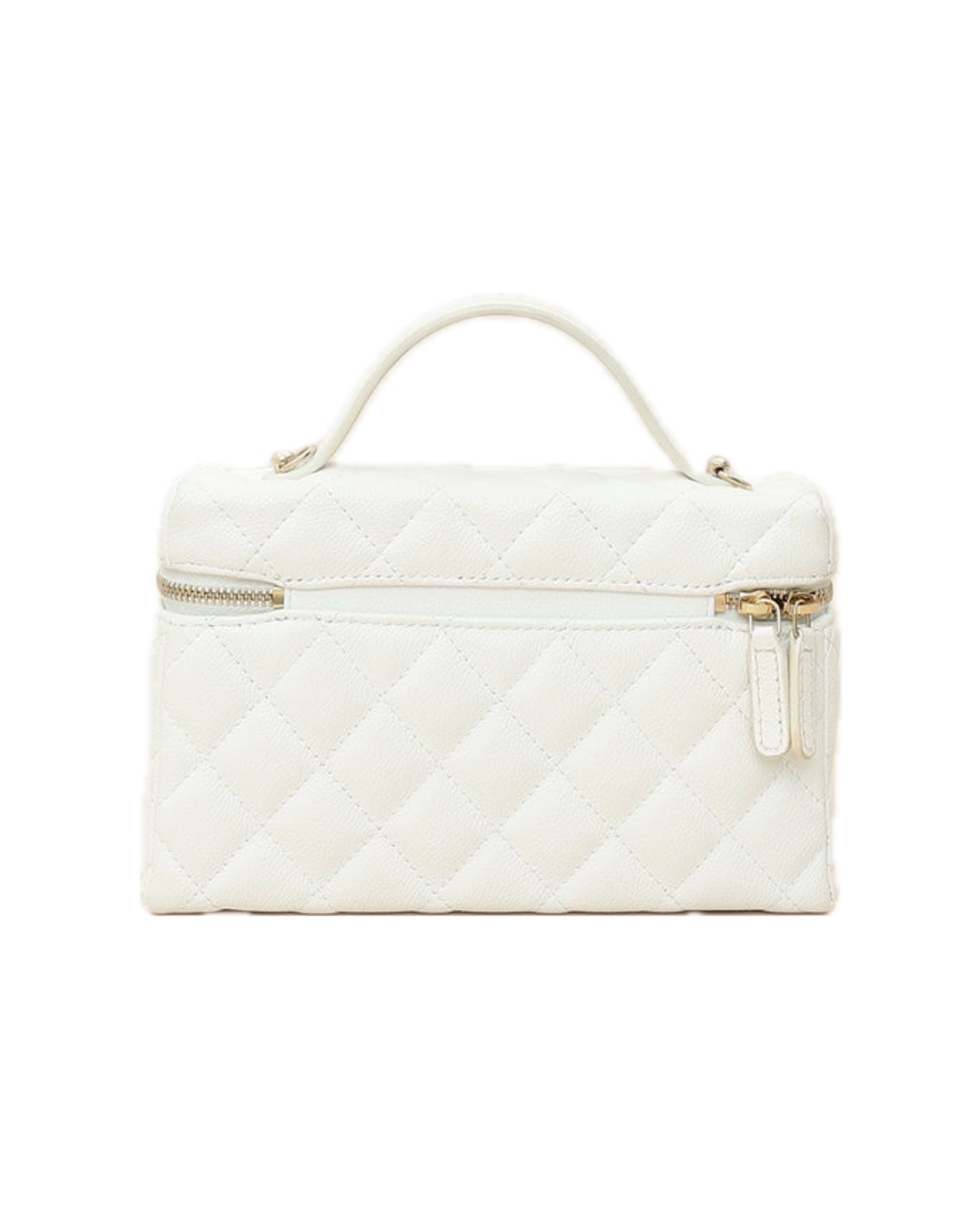 Coco Top Handle Slim Vanity With Chain White