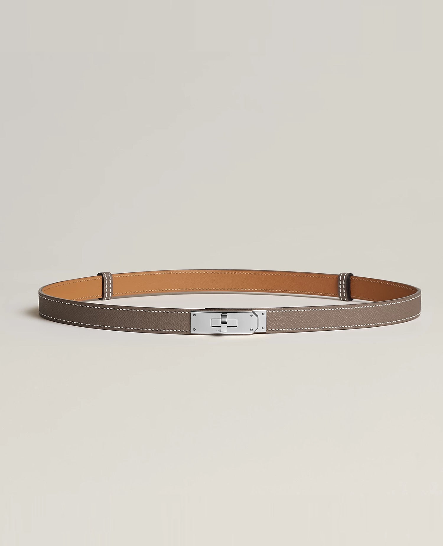 Hermès Kelly 18 Belt Silver Hardware Etoupe