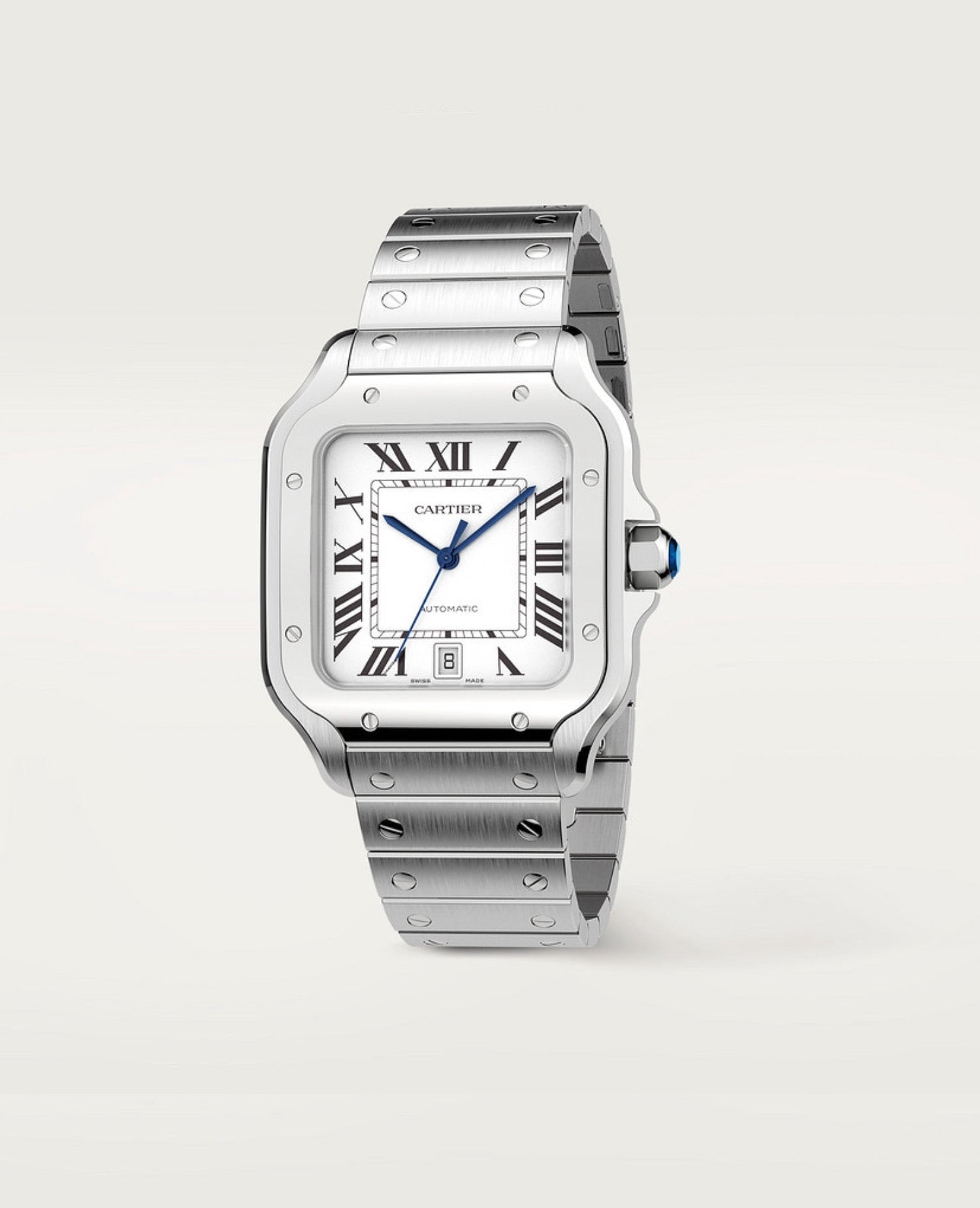 Santos DE Cartier Watch, Large Model, Silver