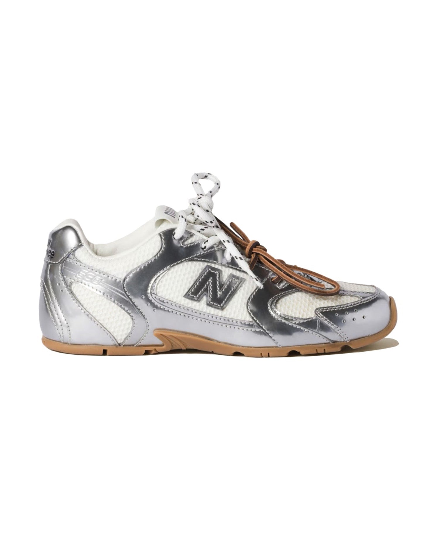 New Balance X Miu Miu 530 SL metallic leather and mesh sneakers
