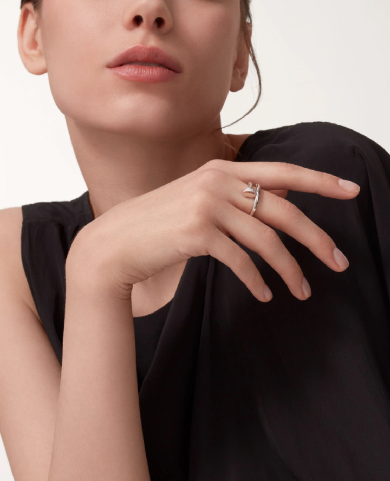 Cartier Just Un Clou Ring, Classic Model, Diamonds, Siver