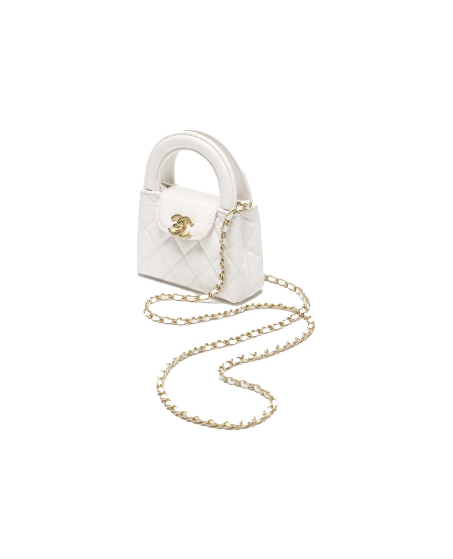 Coco Nano Kelly Shopper Bag White
