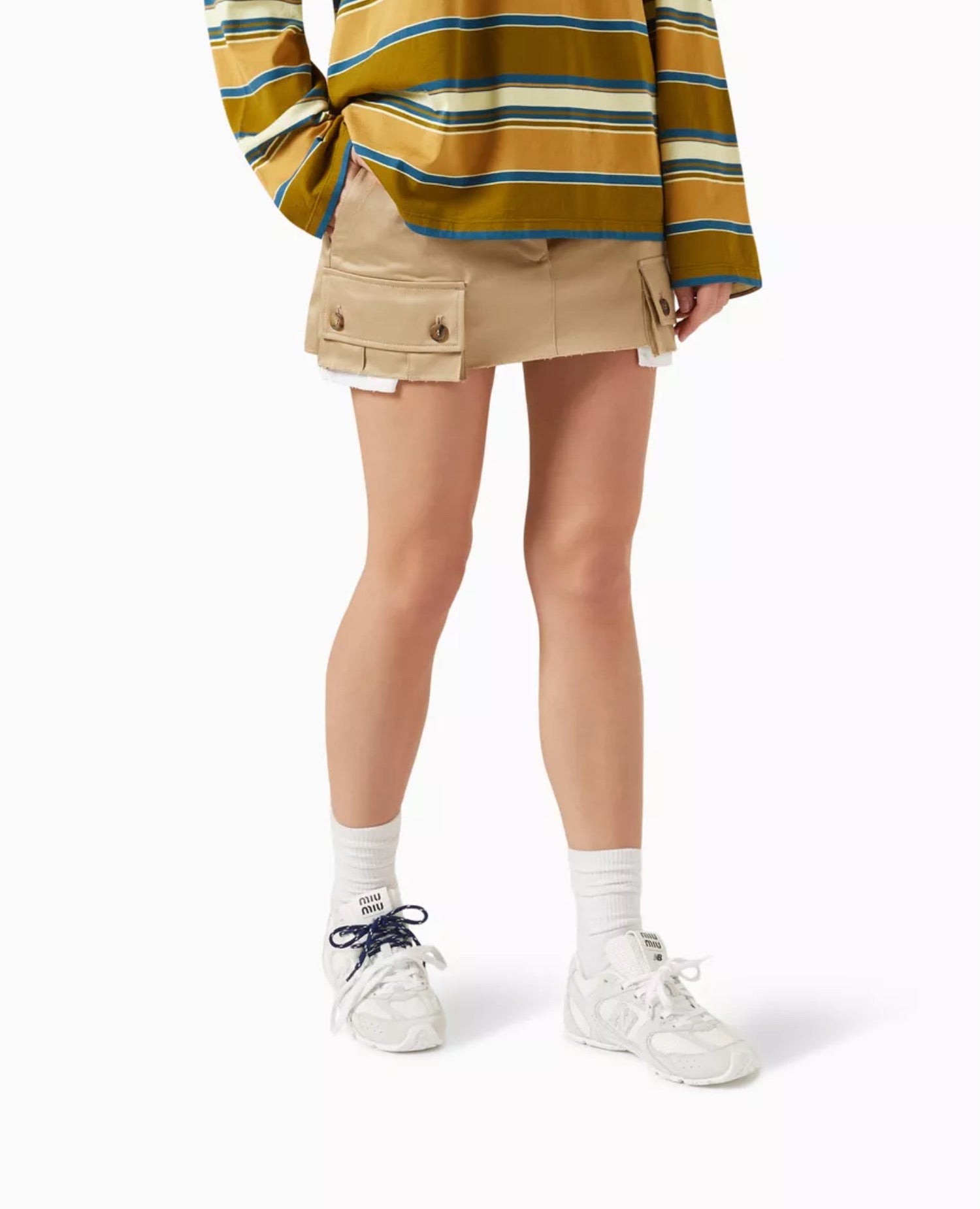 New Balance x Miu Miu - 530 SL Suede & Mesh White Low Top Sneakers