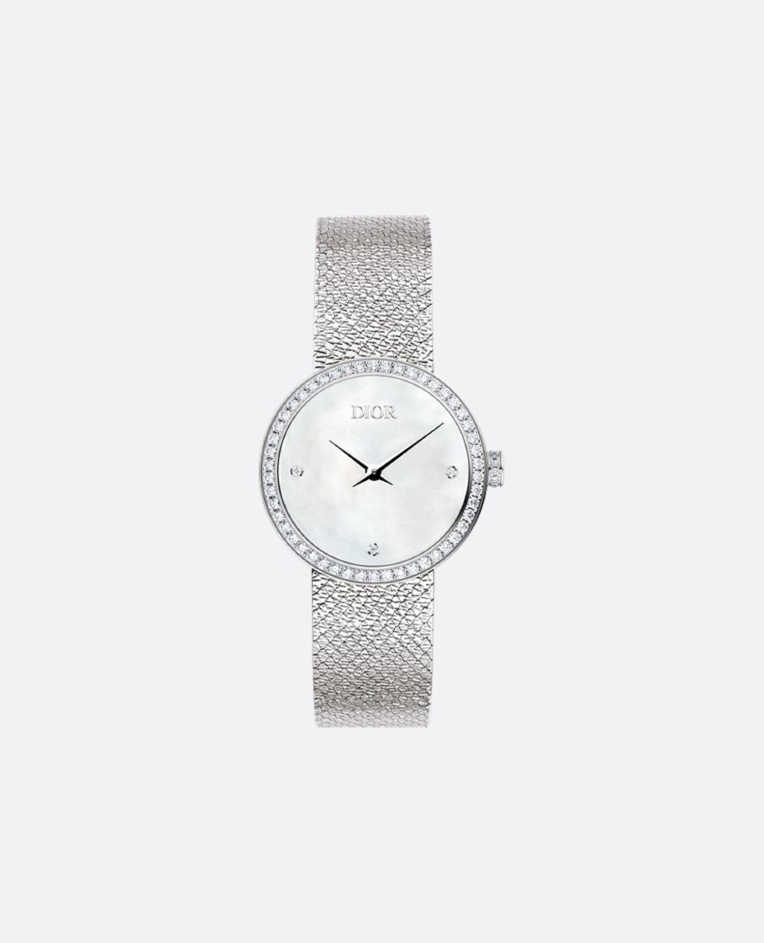 Christian Dior La D de Dior Satine 25 MM, White Mother-Of-Pearl and Diamonds