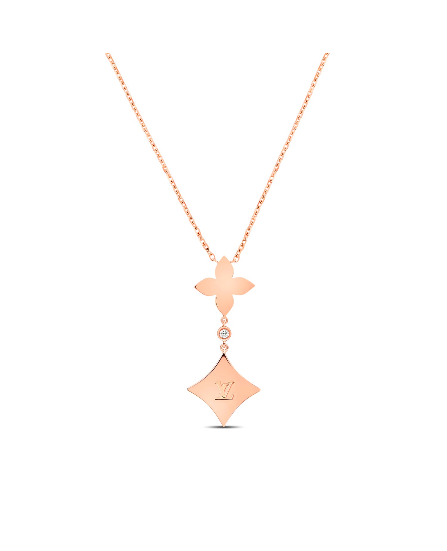 LVN Color Blossom M Star Multi-Motif Pendant, Pink Gold, White Mother-of-Pearl and Diamonds