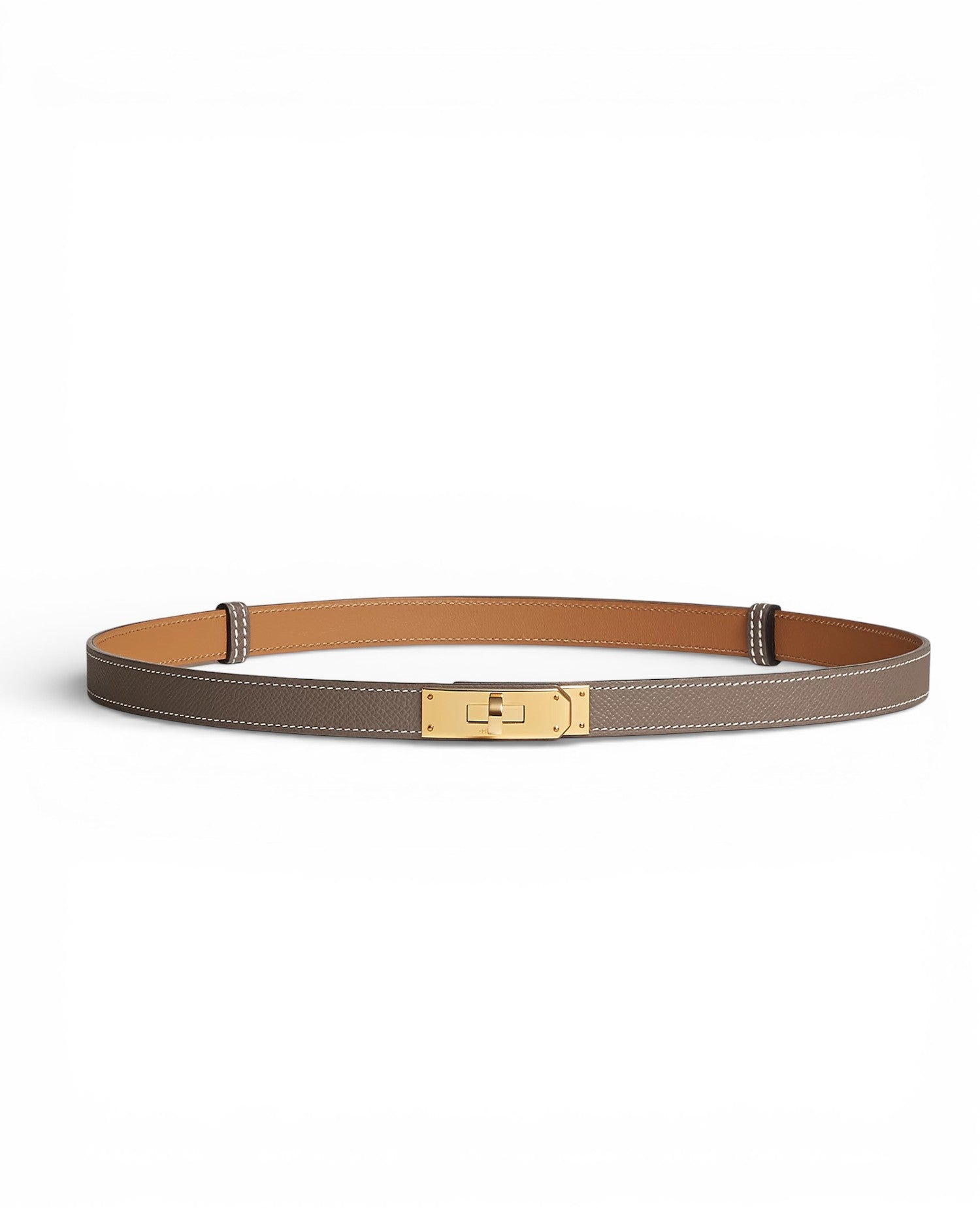 حزام هيرميس كيلي 18 مع أجزاء معدنية ذهبية