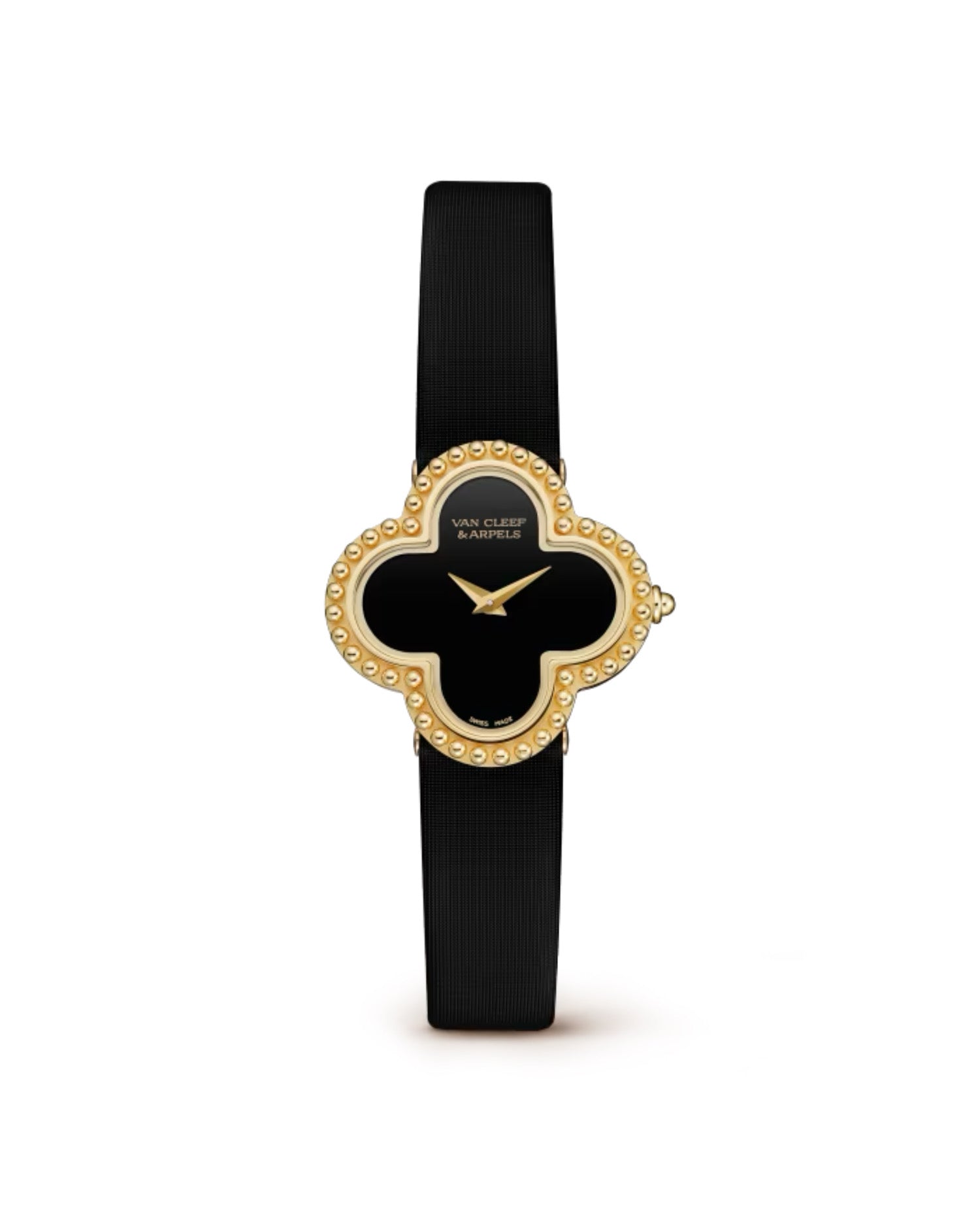 Van Cleef Alhambra watch, small model, yellow gold, Onyx