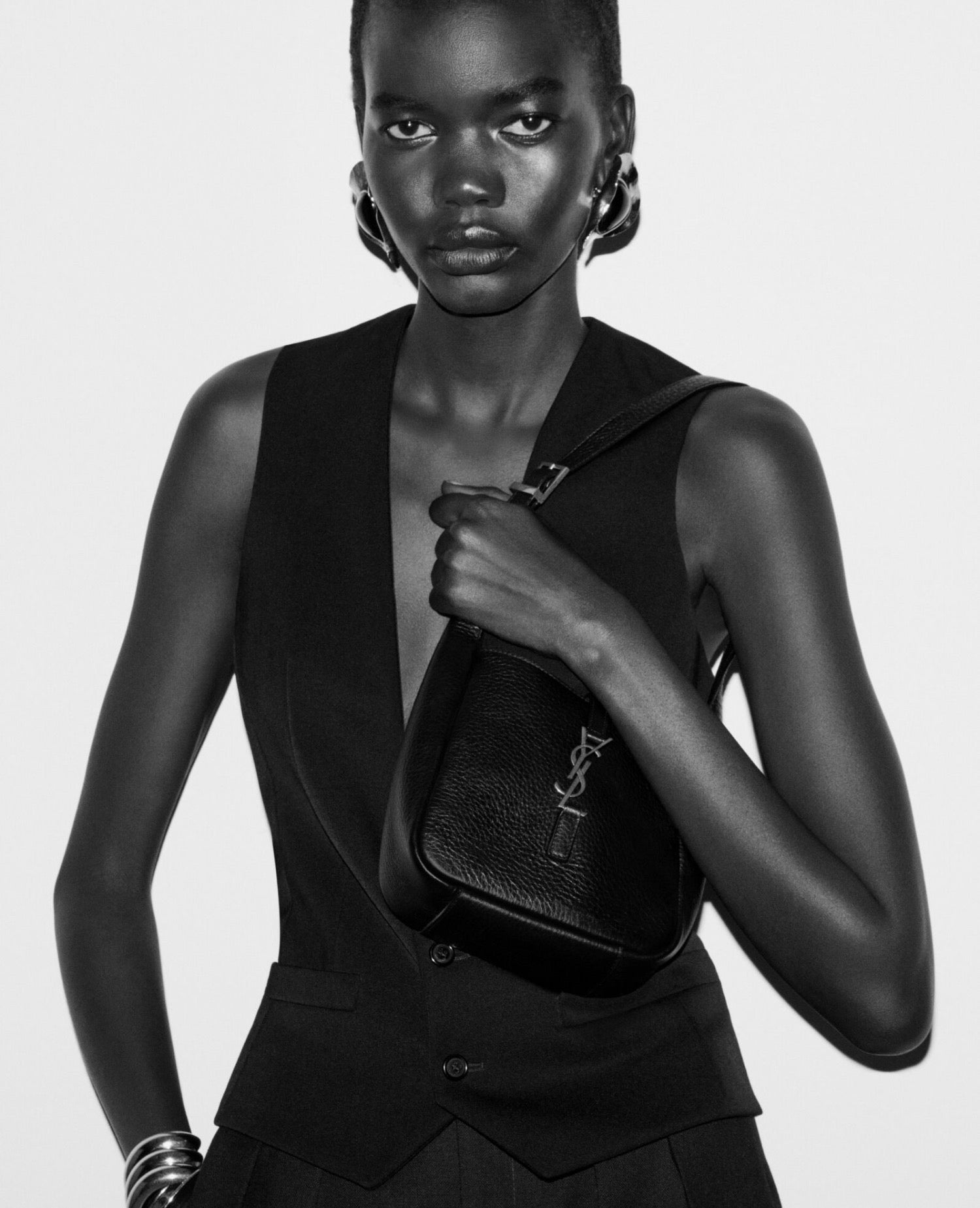 Saint Laurent Le 5 À 7 Supple Baby In Grained Leather