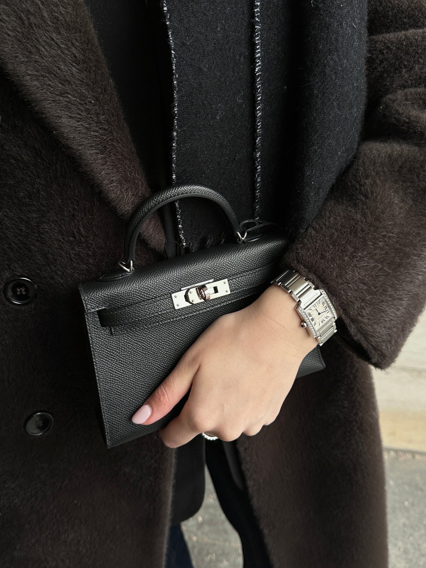 Hermès Kelly Mini Epsom Black / Silver