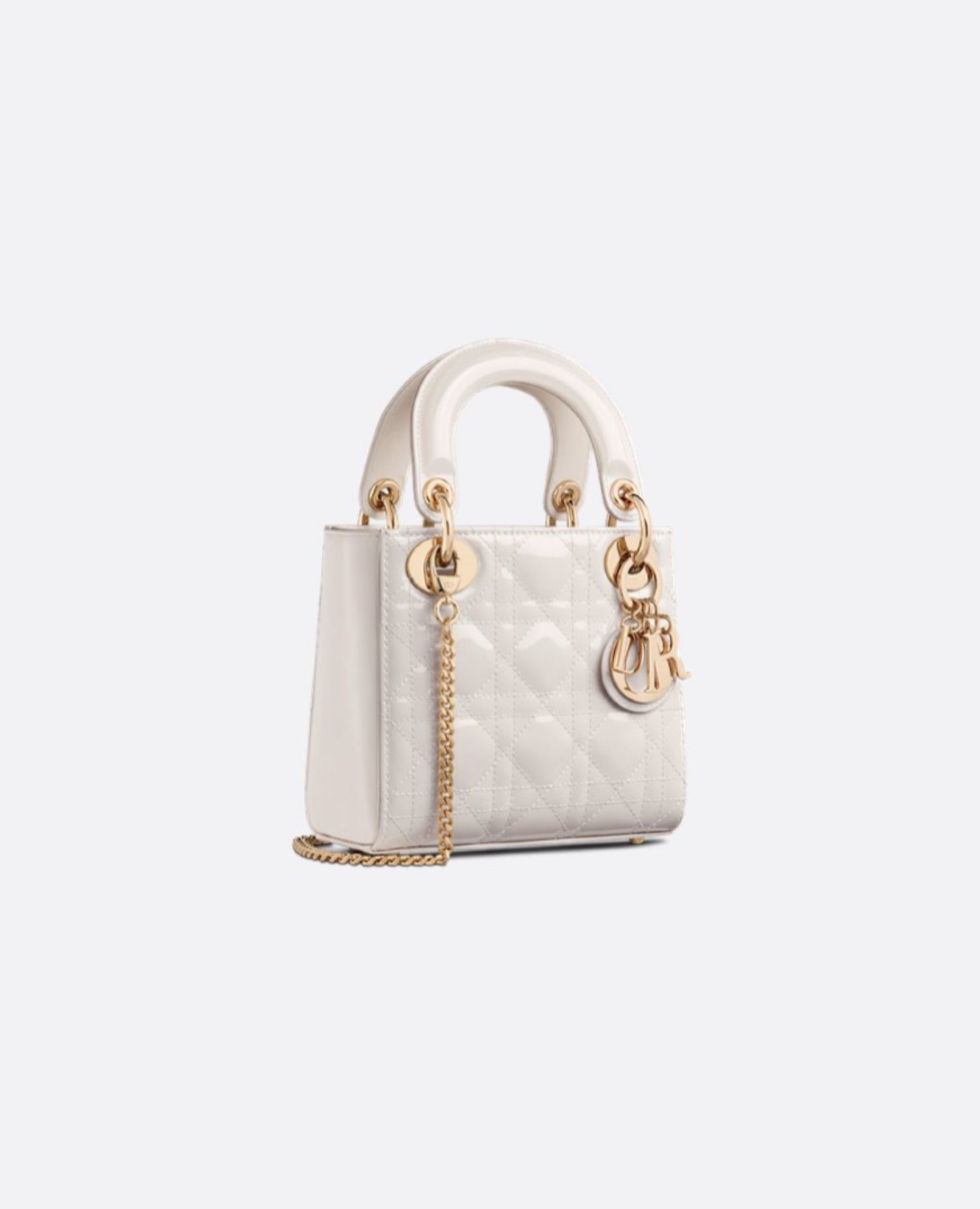 Christian Dior Lady Dior Mini Bag Latte Patent