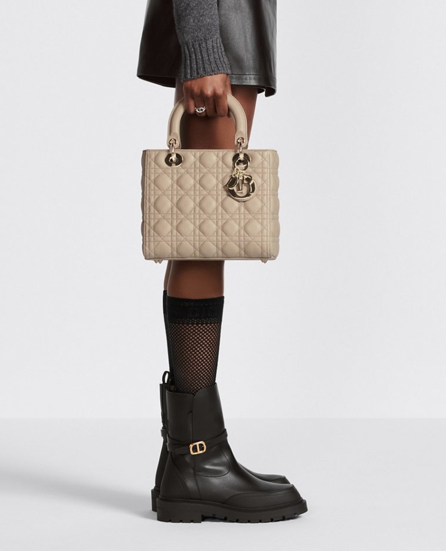 Christian Dior Medium Lady Dior Bag Sand-Colored