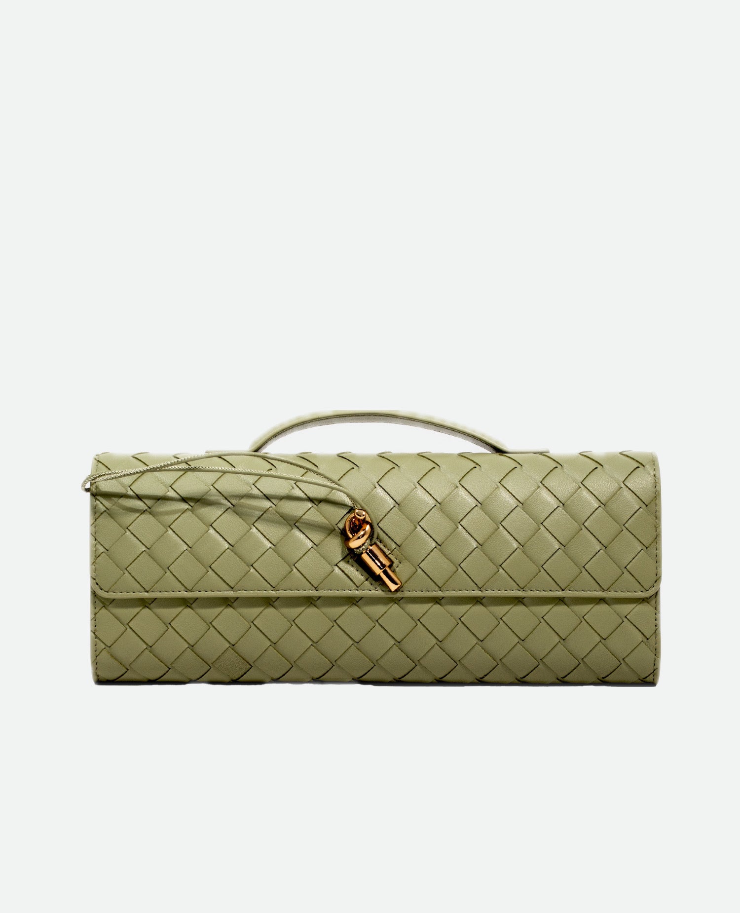 Bottega Veneta Andiamo Clutch Olive Green