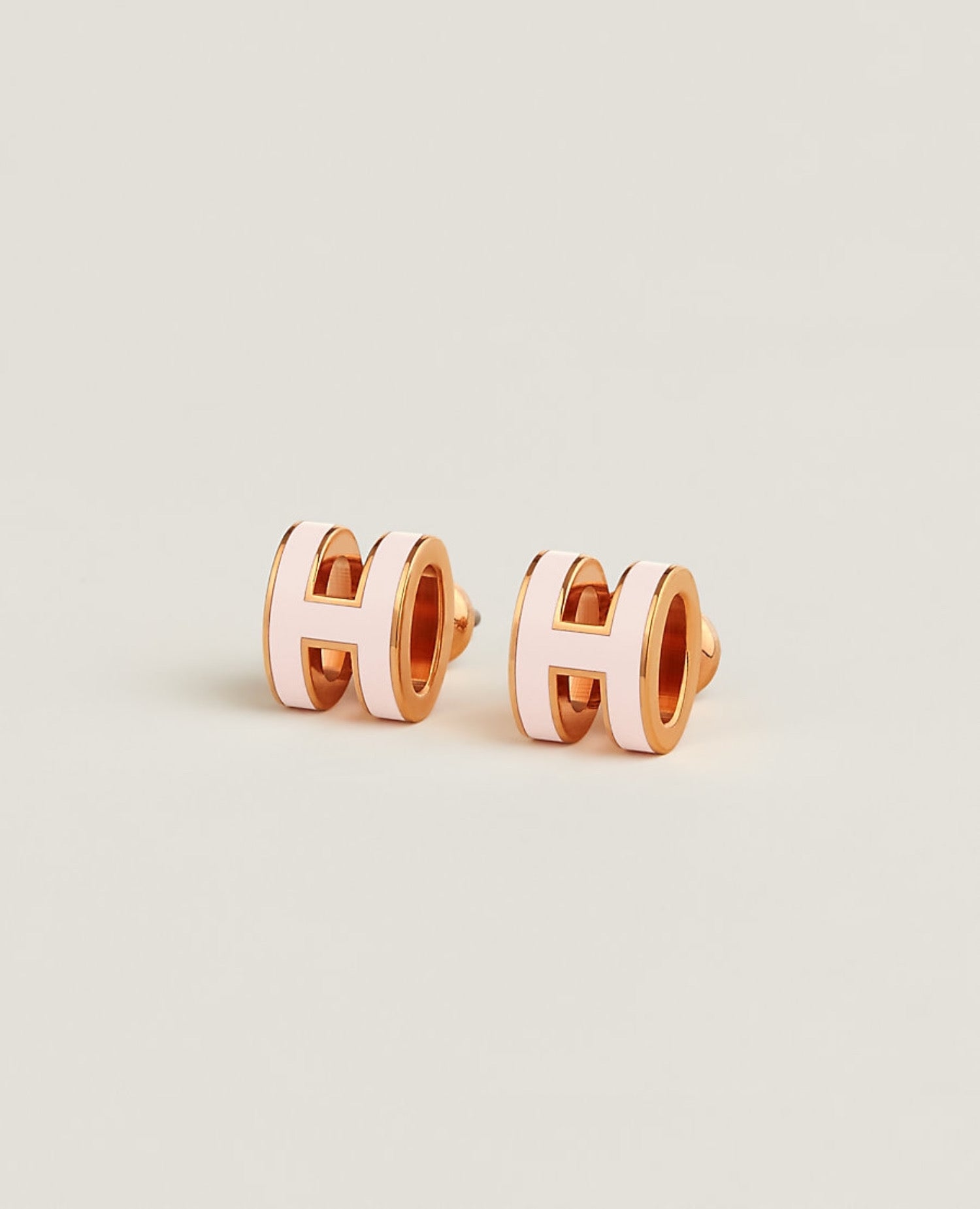 Hermès Mini Pop H Earrings Rose Dragee