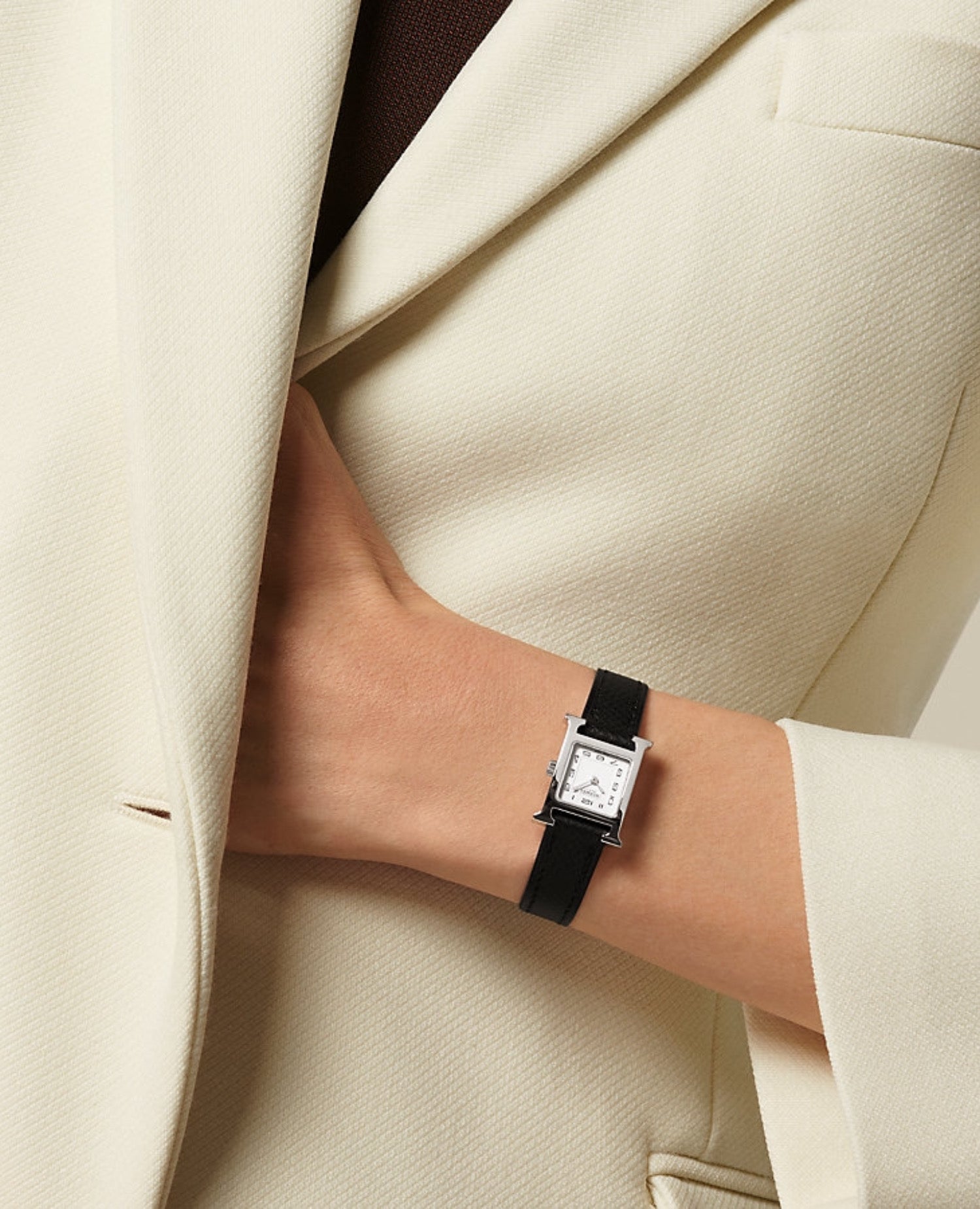 Hermès Heure H watch, Mini model, 21 mm Noir / Silver