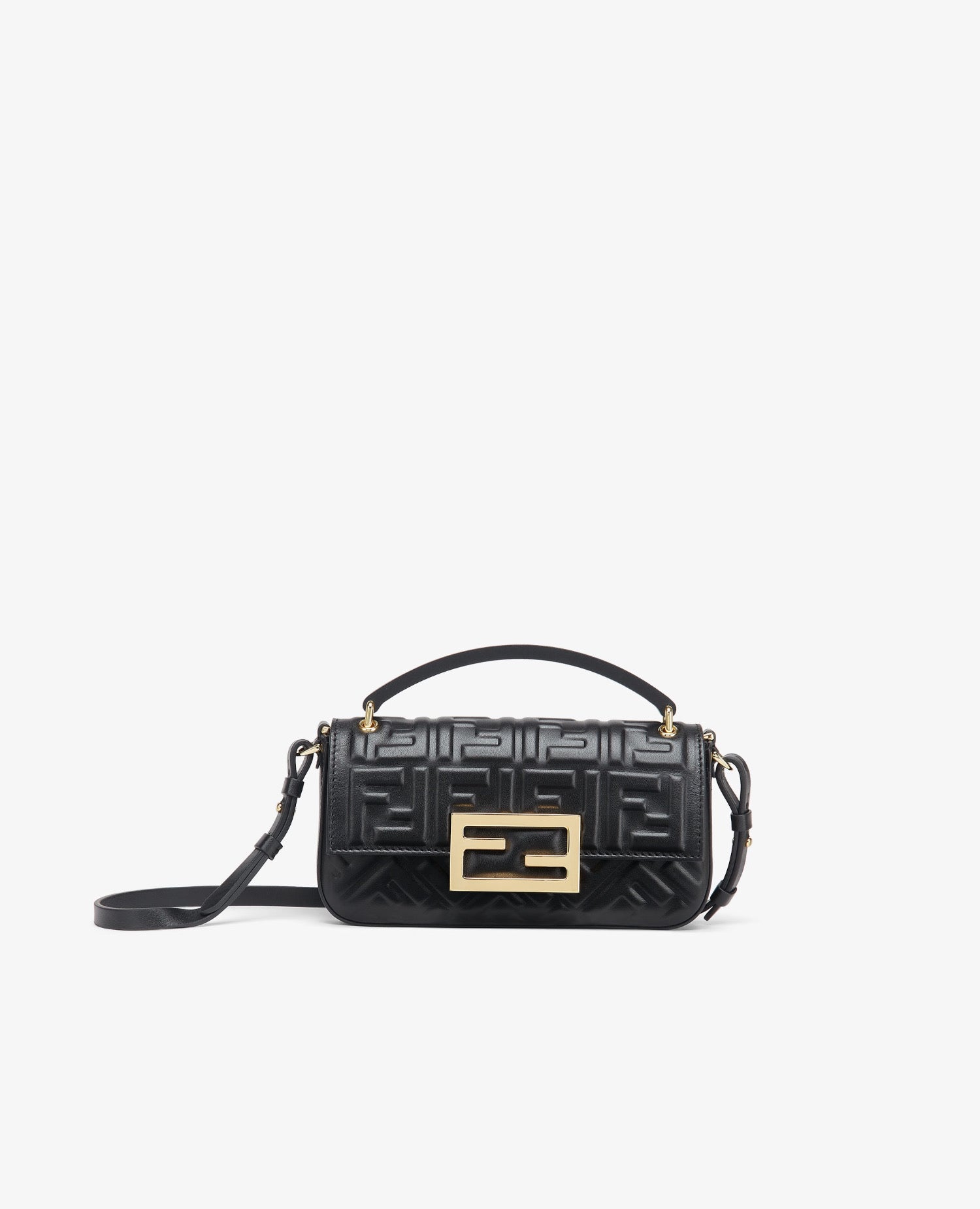 Fendi Baguette Phone Black Leather Pouch