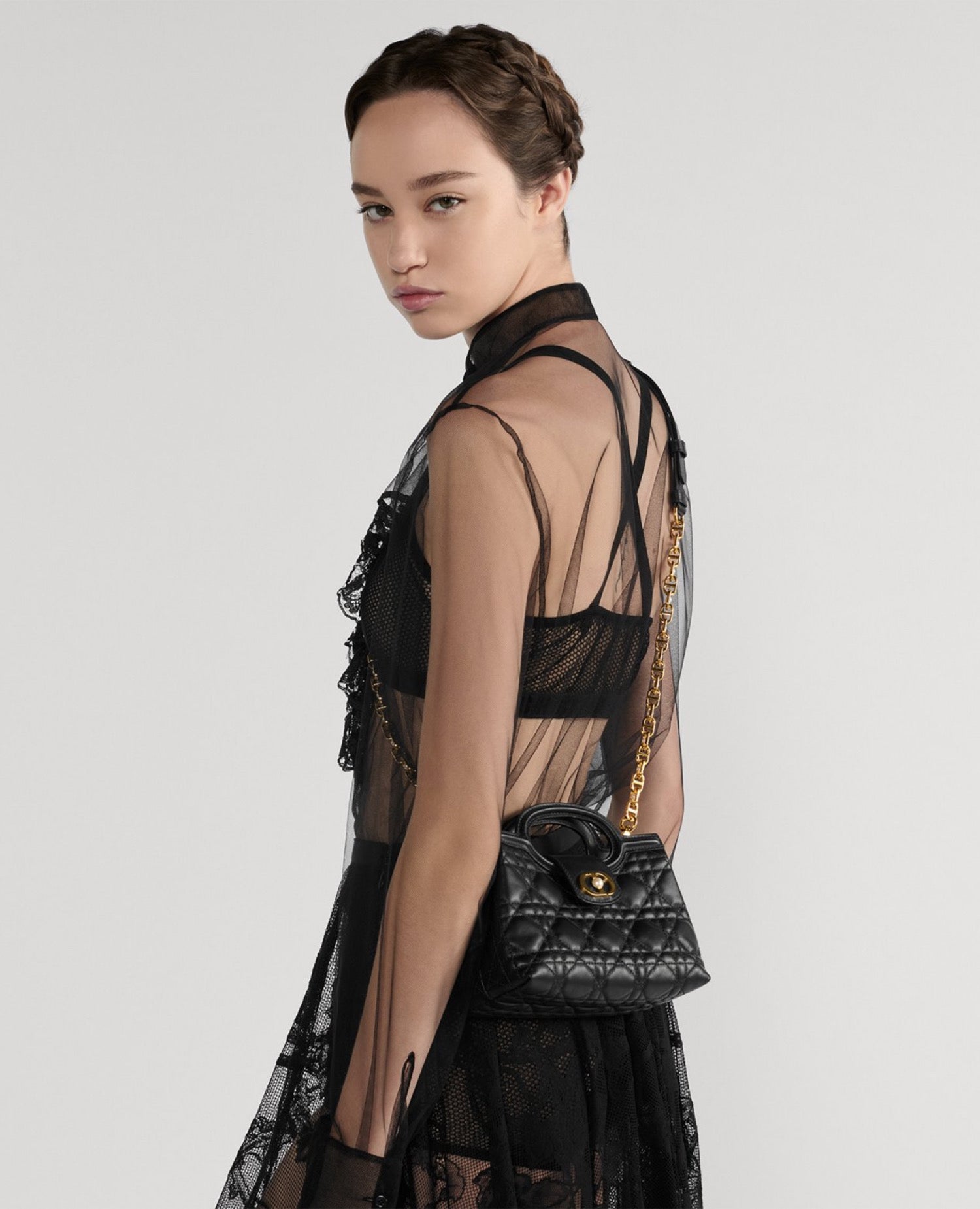 DR Jolie Top Handle Mini Bag
Black Cannage Lambskin