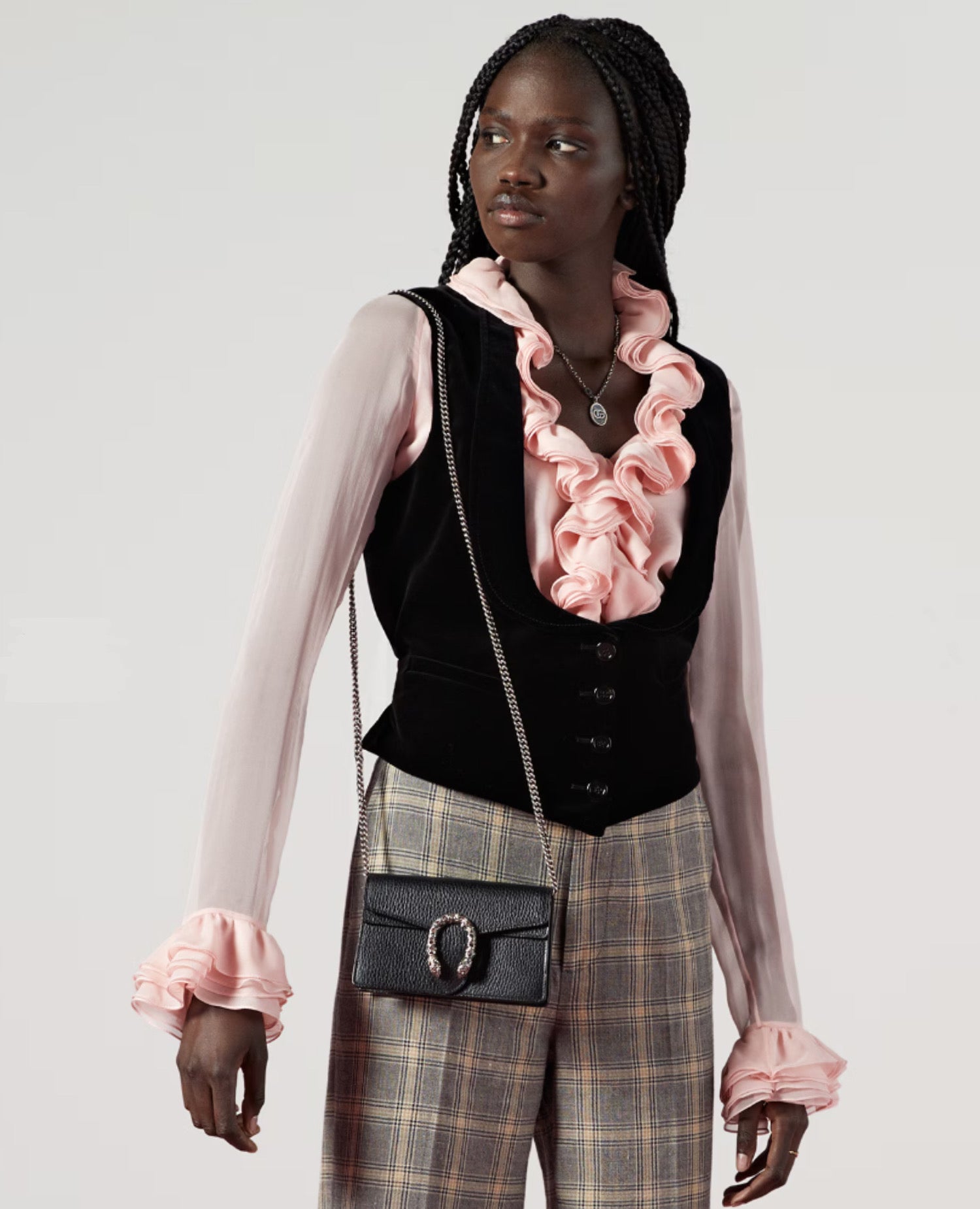 Gucci Dionysus Leather Super Mini Bag Black