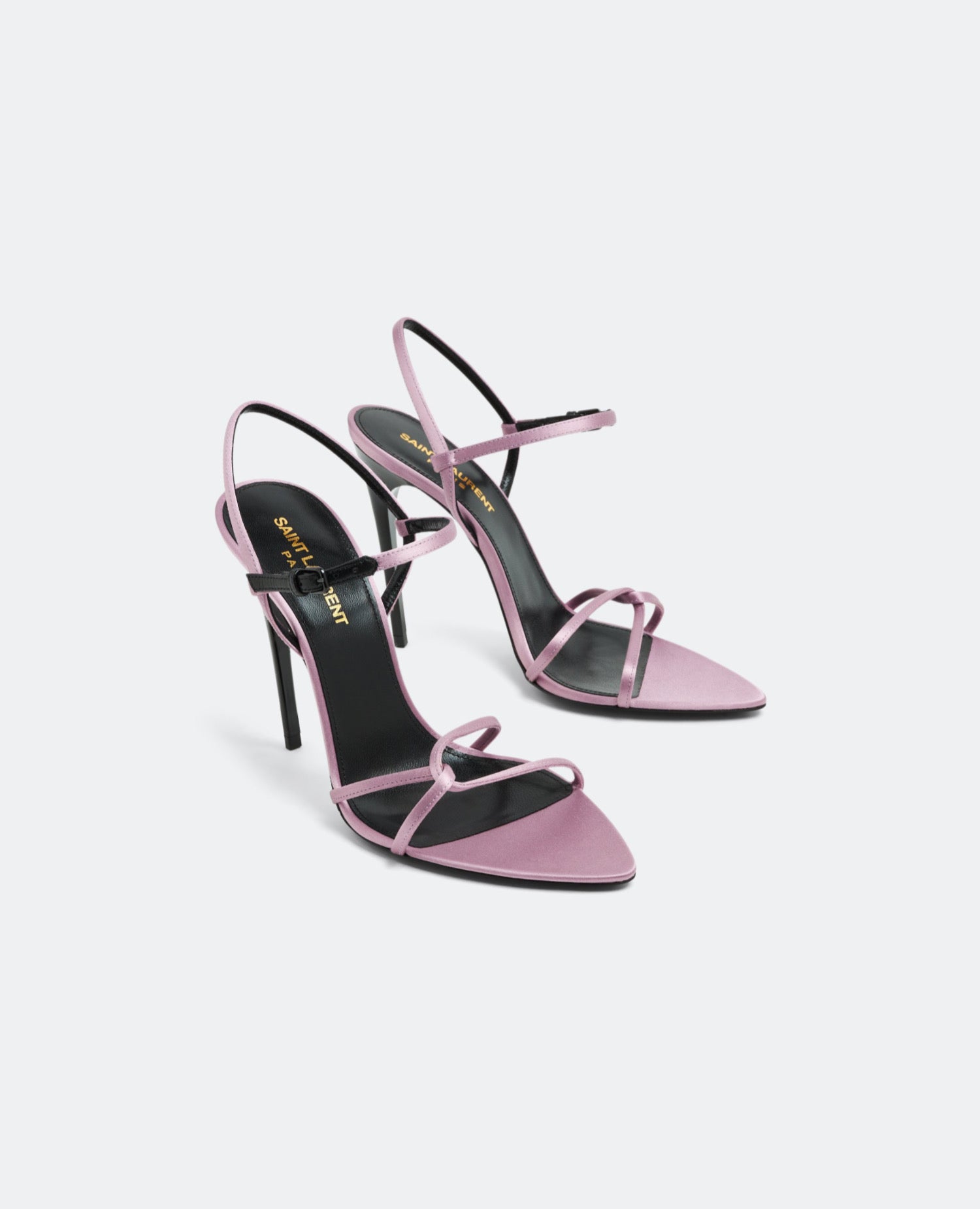 Saint Laurent Clara Sandals in Silk Satin