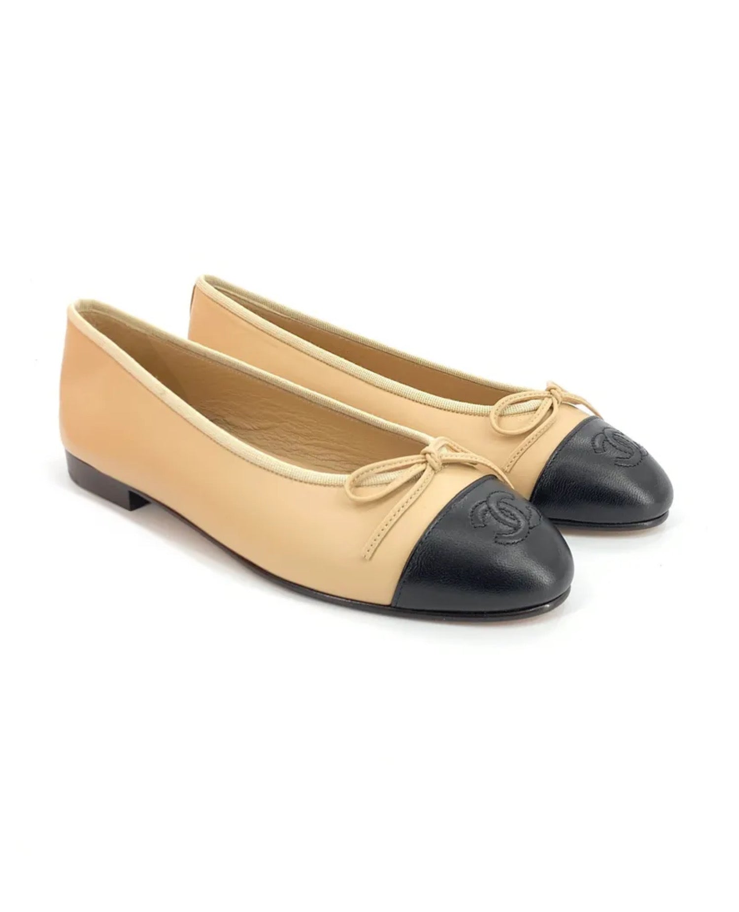 Coco Ballet Flats Static Leather Beige