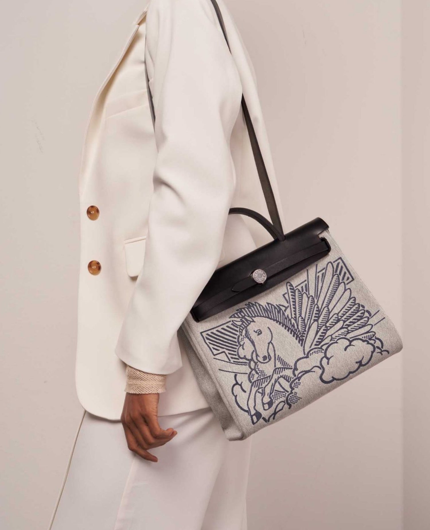 Hermès Herbag 31 Pegasus Bag Black, Blue Indigo