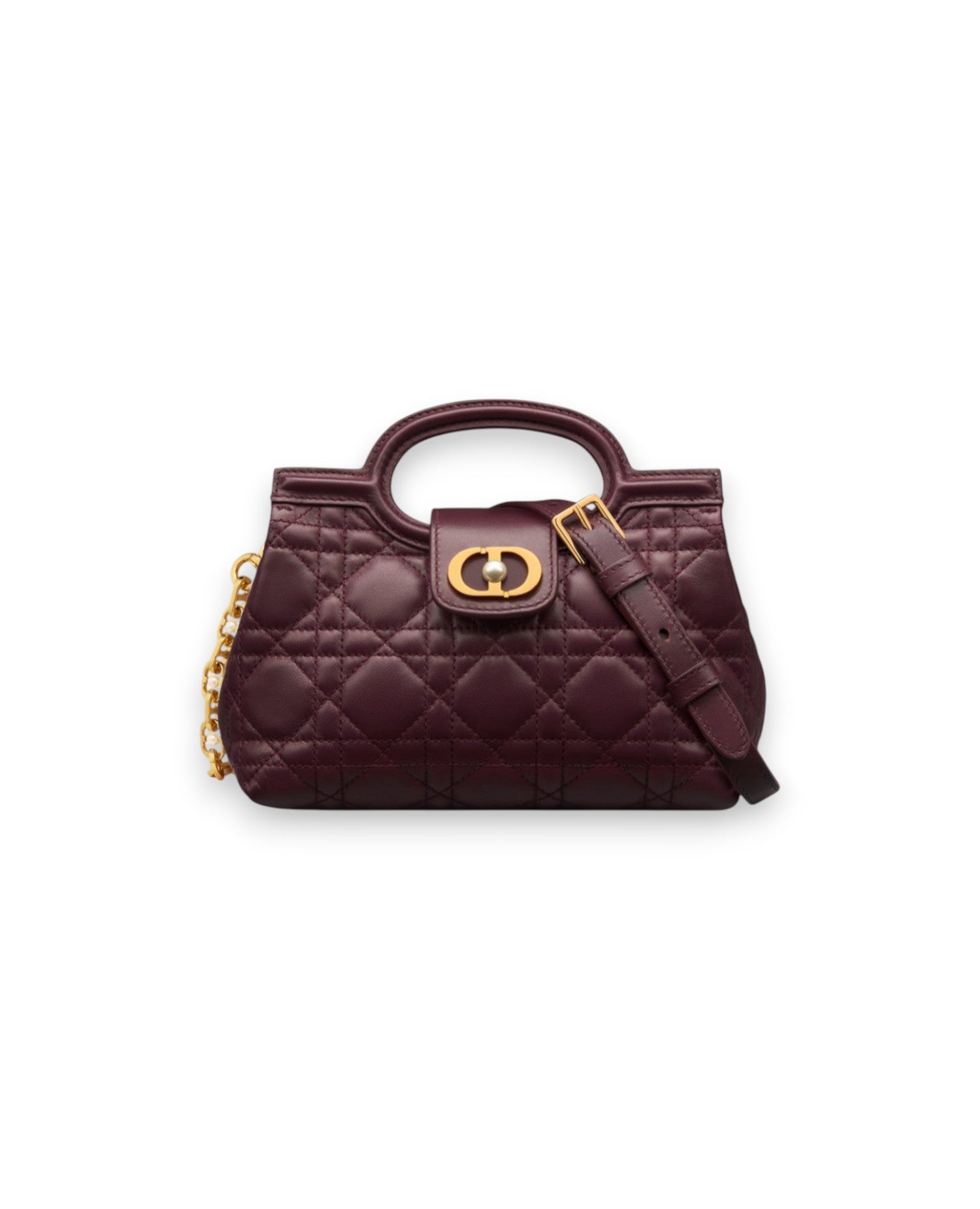 DR Jolie Top Handle Mini Bag Plum Cannage Lambskin