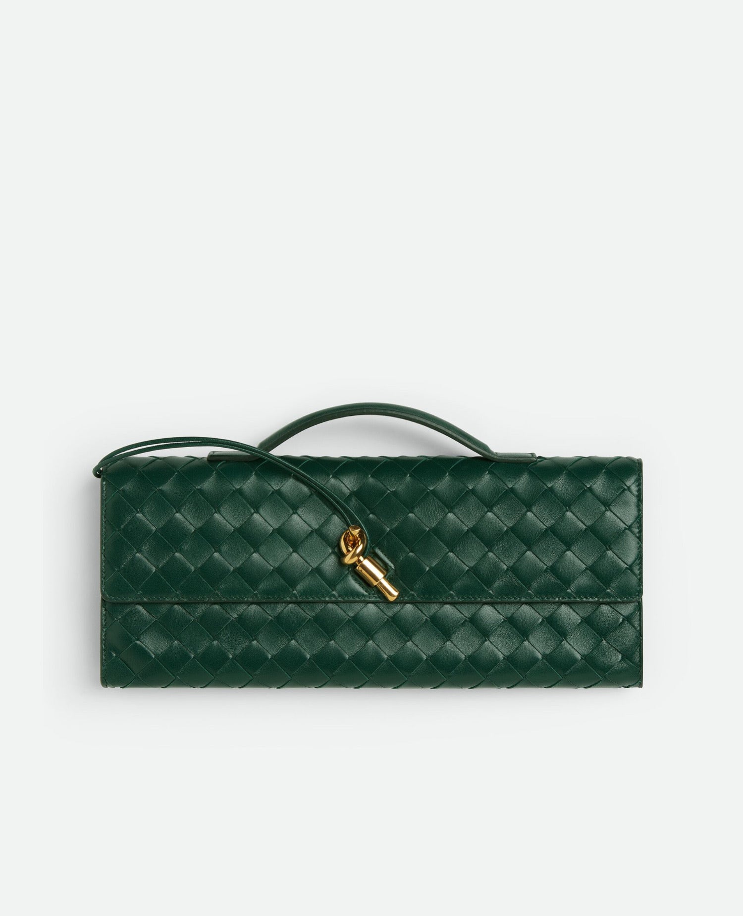 Bottega Veneta Long Clutch Andiamo With Handle Emerald Green