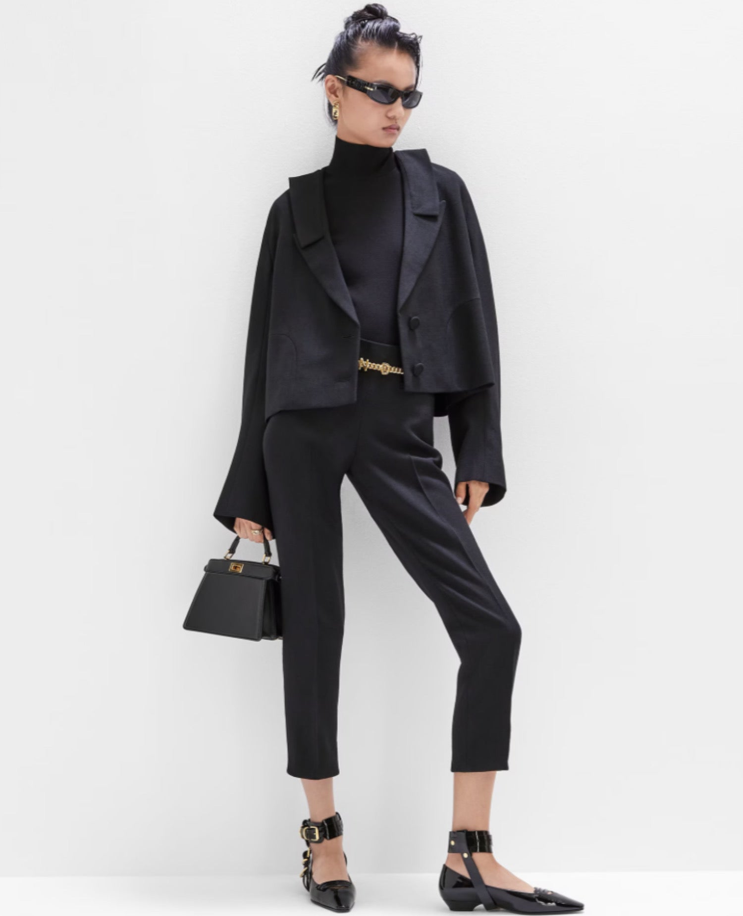 Fendi Peekaboo ISeeU Petite Black Nappa Leather