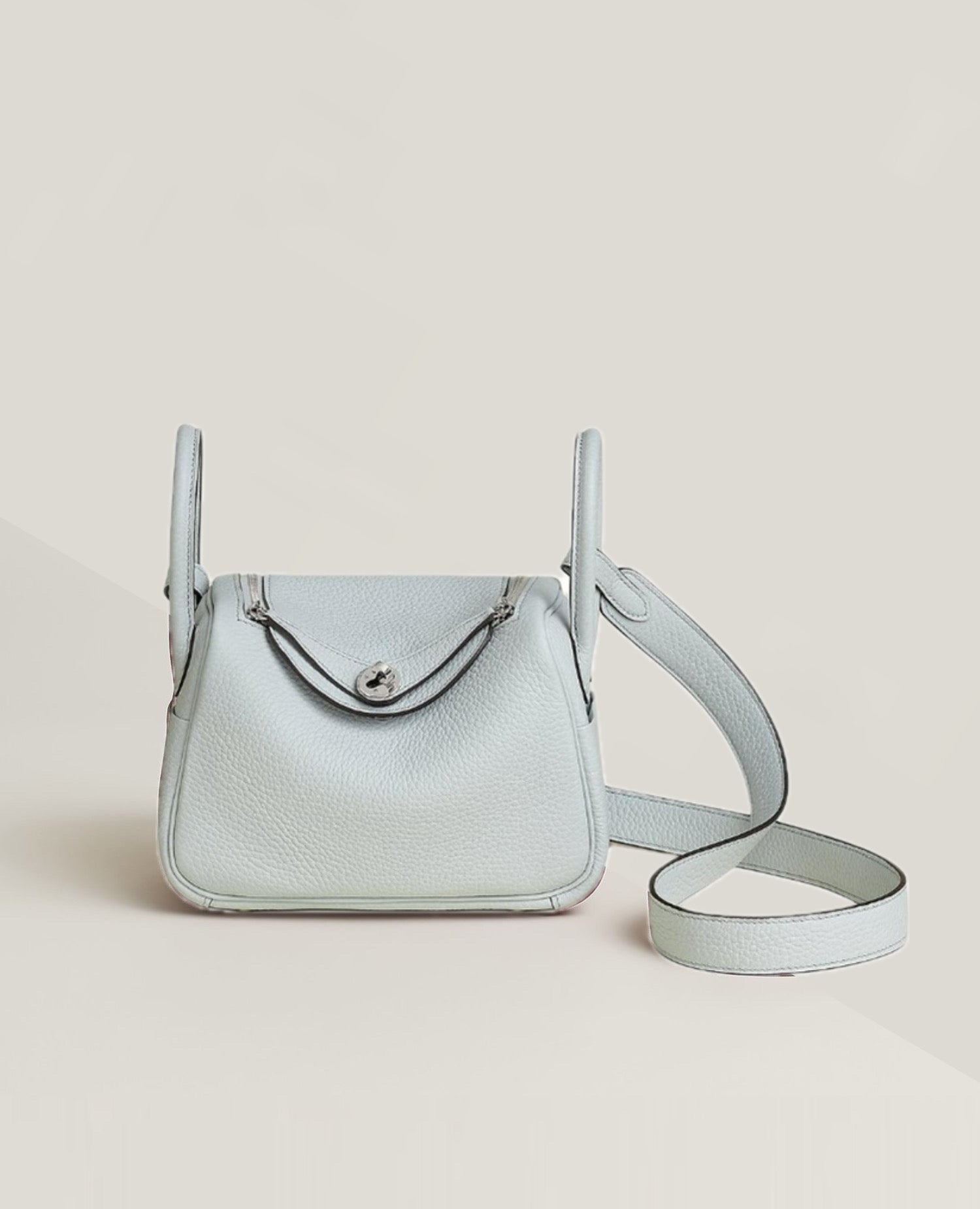 Hermès Bolsa Lindy Il Mini Bleu Glacier