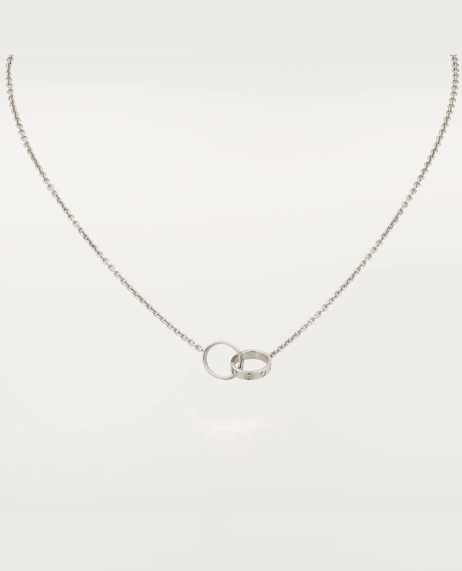 Cartier Love Necklace, Interlocking Loop, Silver