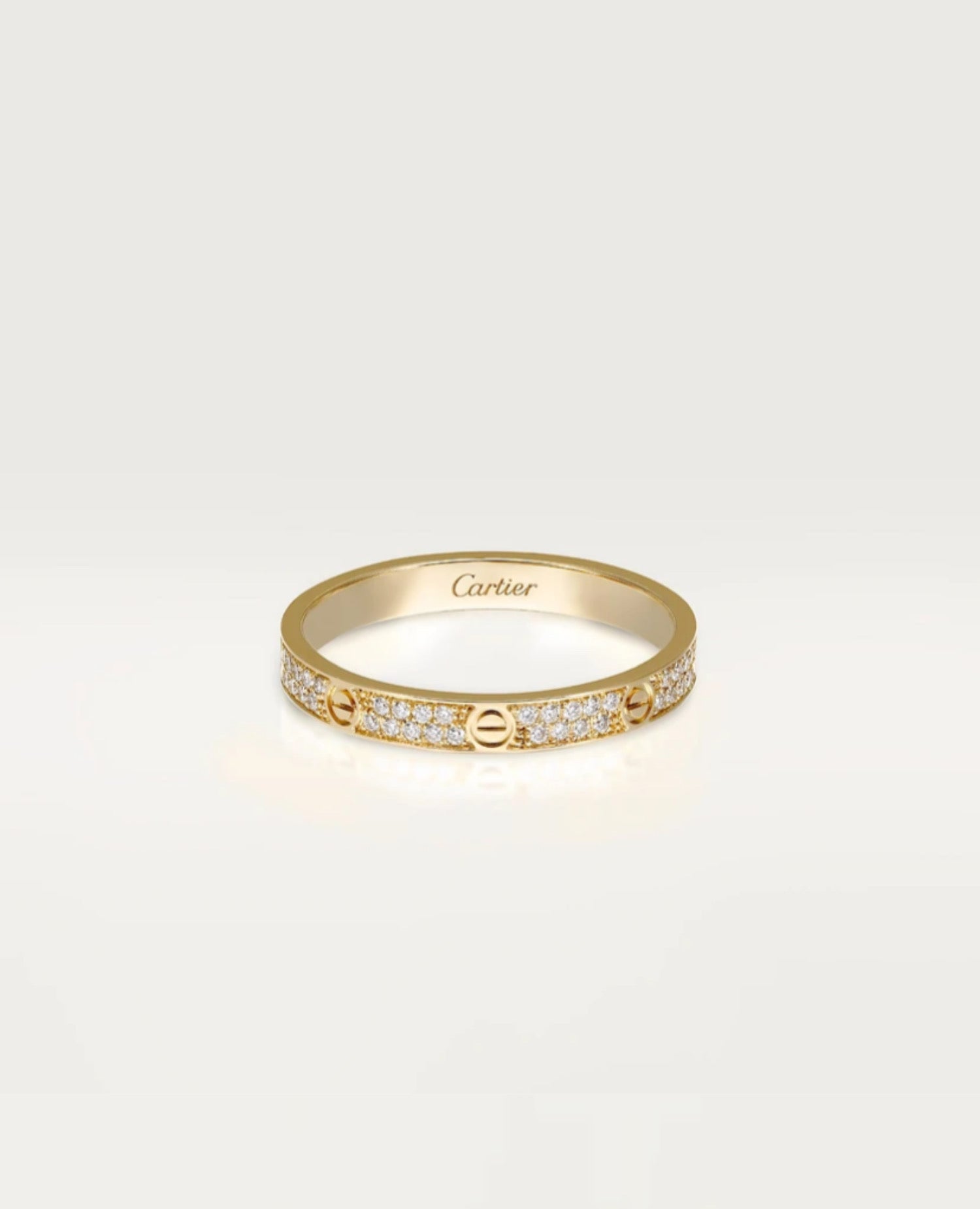 Cartier Love Ring, Small Model, Paved, Yellow Gold