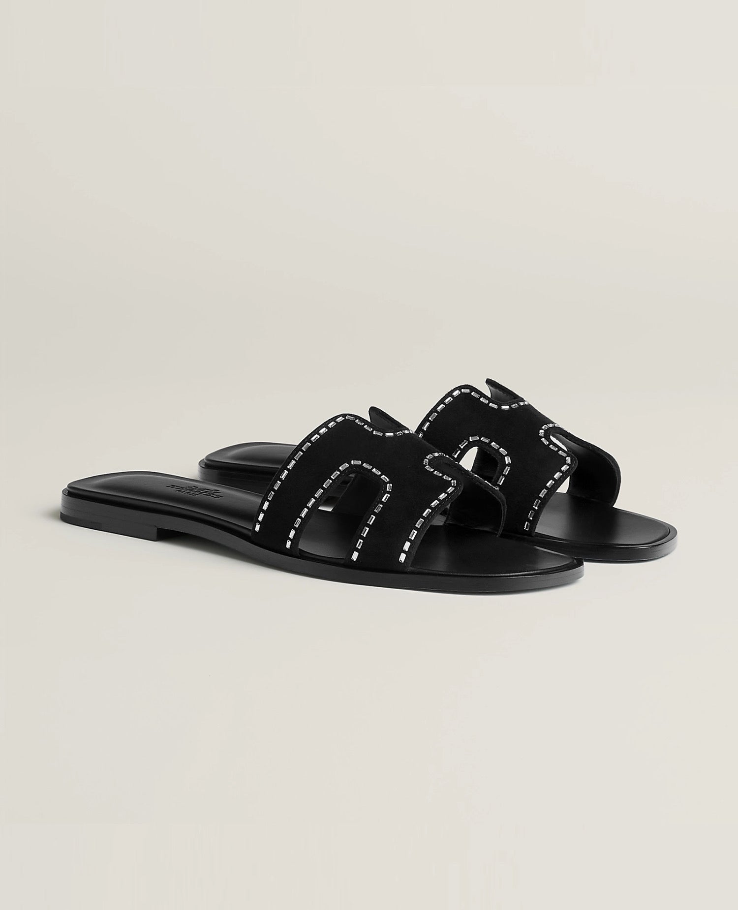 Hermès Oran Sandal Crysral Noir