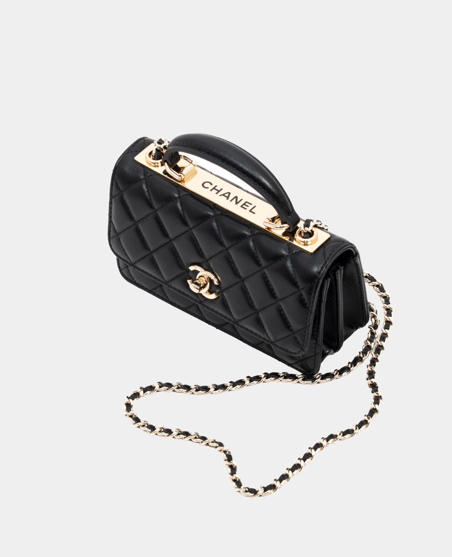 Coco CC Dual Handle Clutch With Chain Black