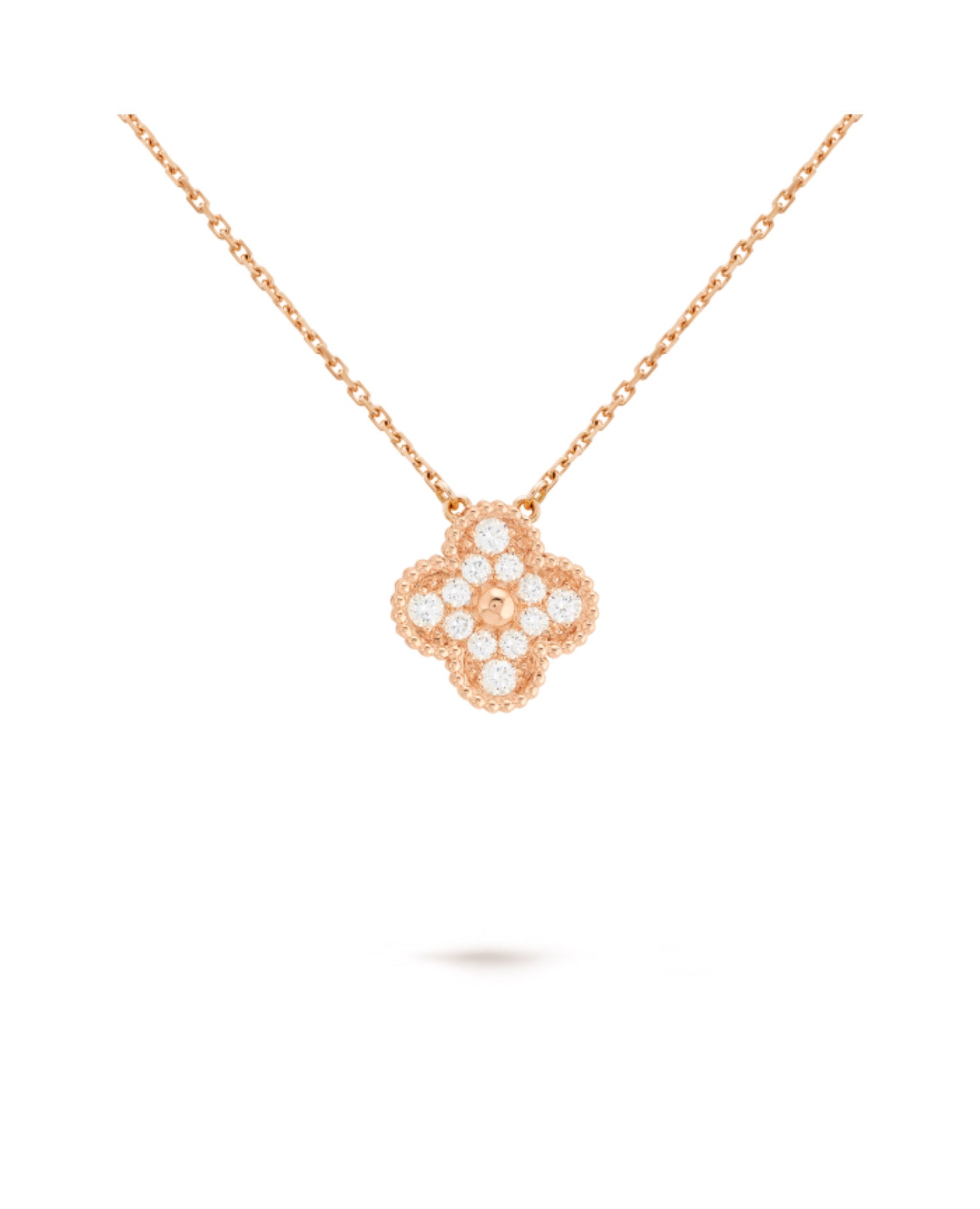 Van Cleef Vintage Alhambra pendant, Rose Gold, Diamond