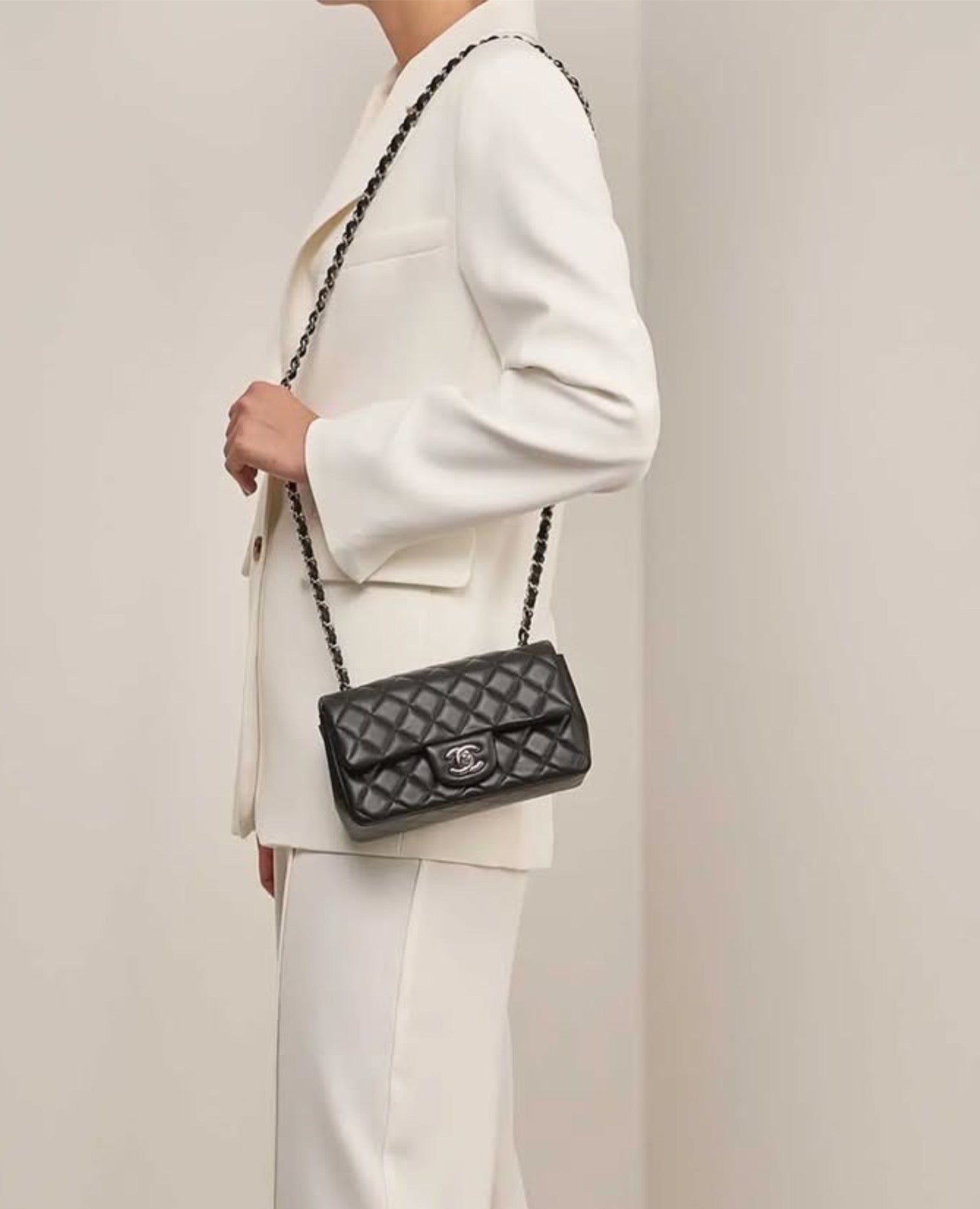 Coco Mini Classic Double Flap Silver Hardware