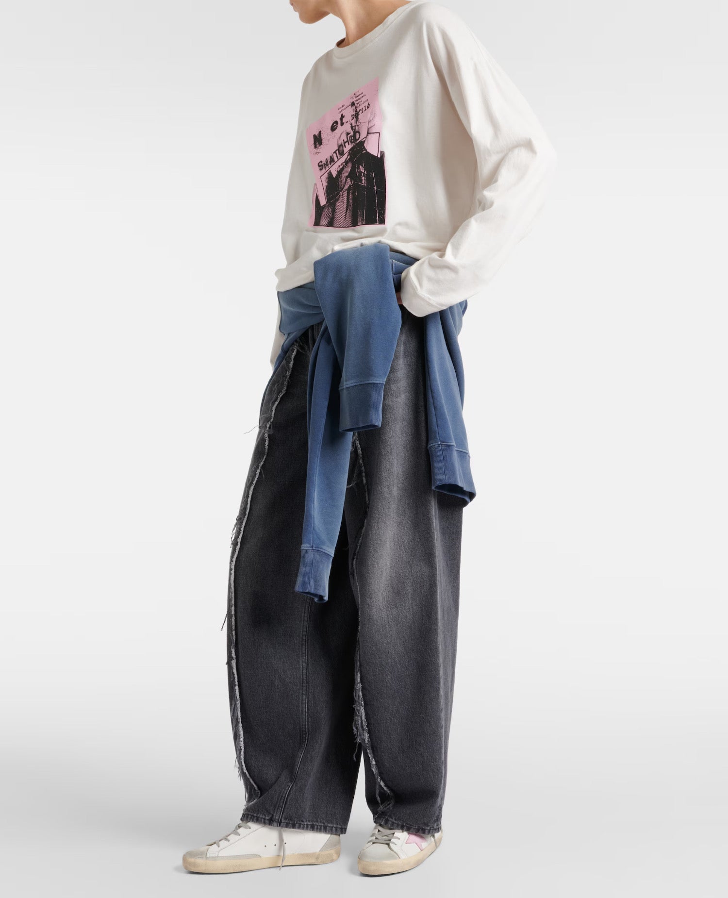 Golden Goose Super-Star with Pink star and Sliver heel tab Sneaker