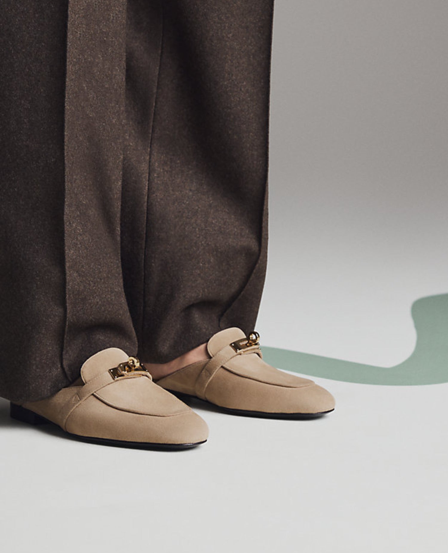 HMS OZ Mule Beige Sable Leather Sole