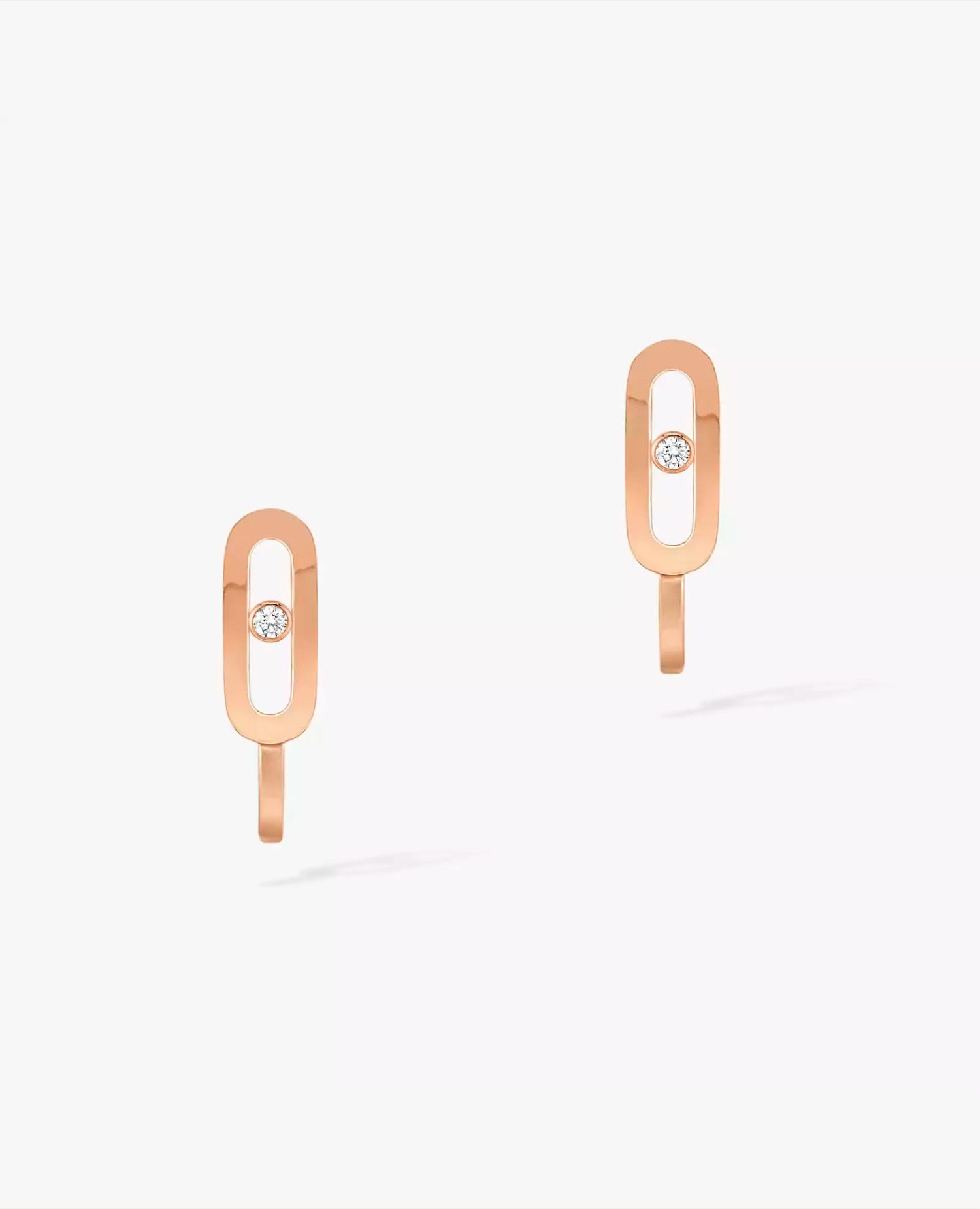 Messika Move Uno Mini Hoops Earrings Rose Gold