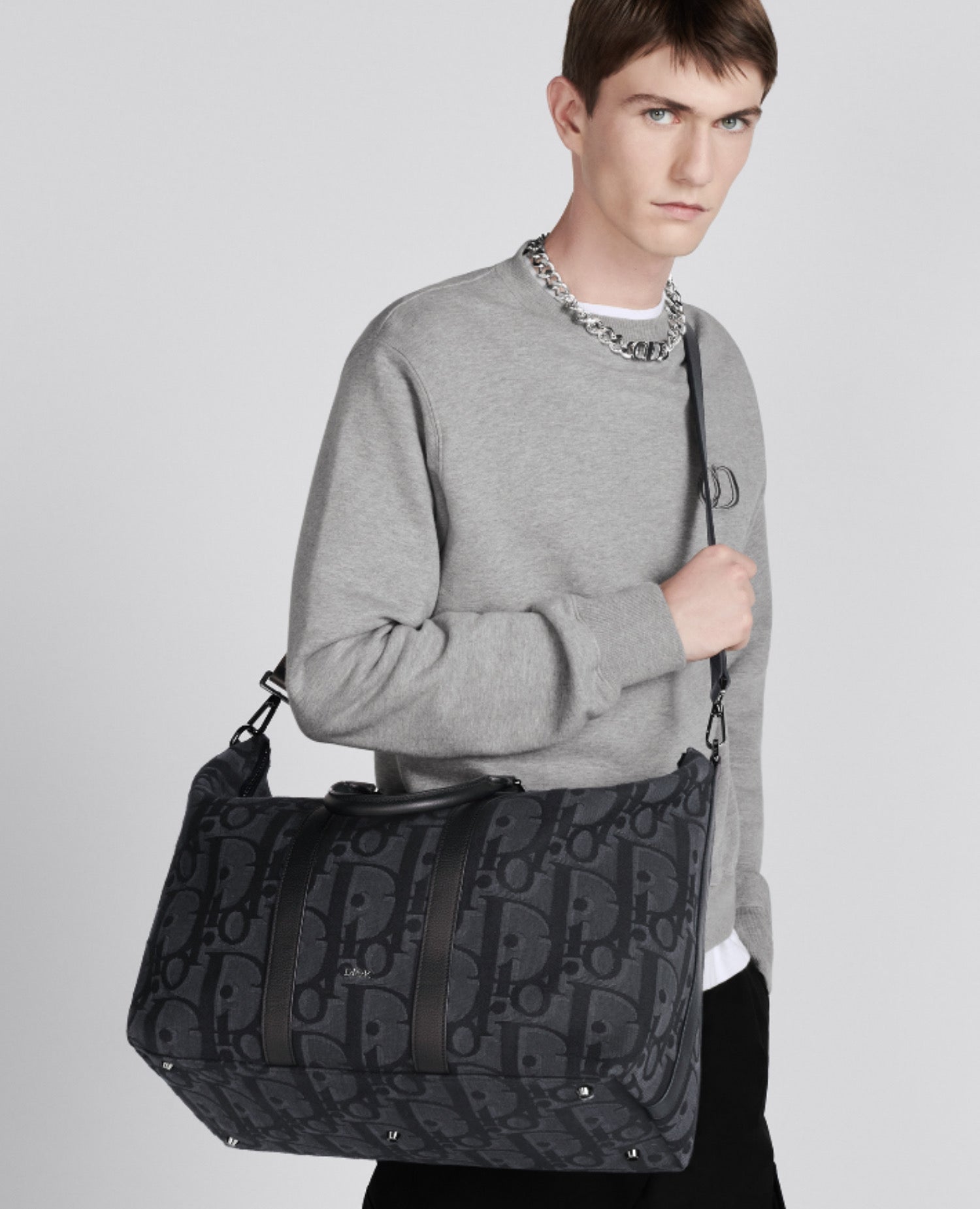 Christian Dior Weekender 40 Black Maxi Oblique