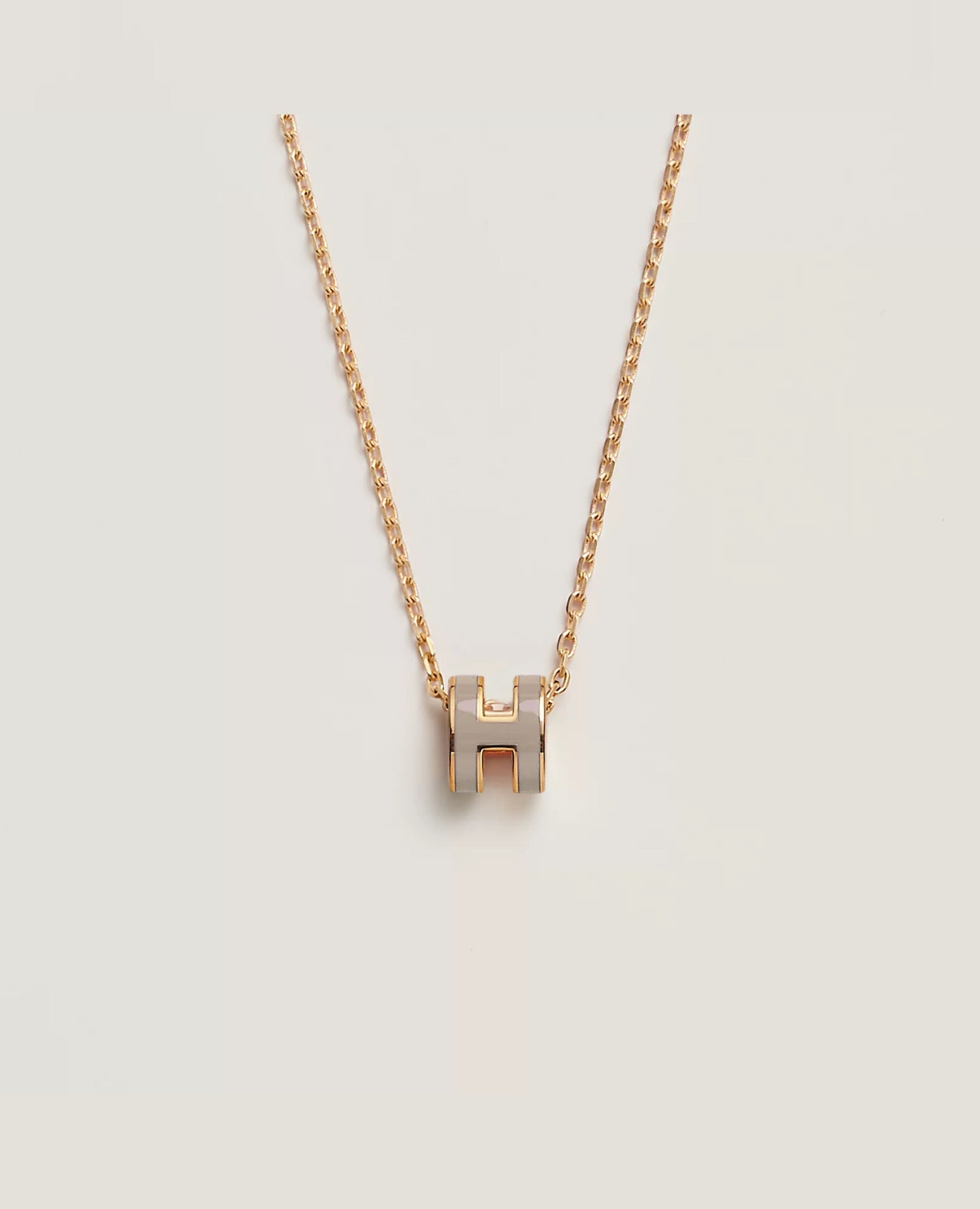 Hermès Mini Pop H Pendant Yellow Gold Marron Glace