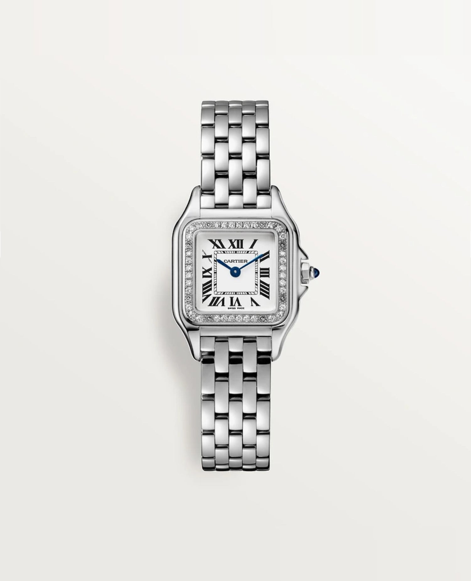 Panthèrs DE Cartier Watch, Small Model, Diamonds, Silver