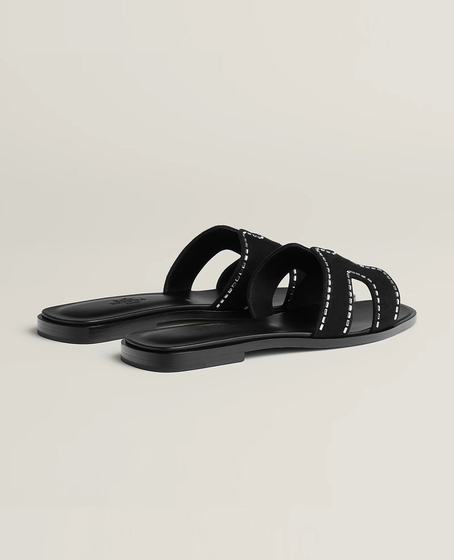 Hermès Oran Sandal Crysral Noir