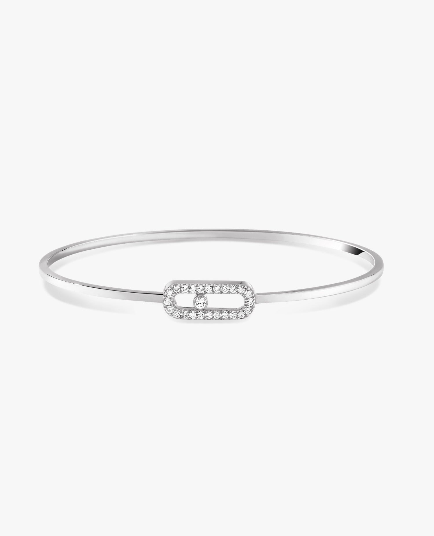 Messika Move Uno Pavé Flex Bangle Bracelet Silver