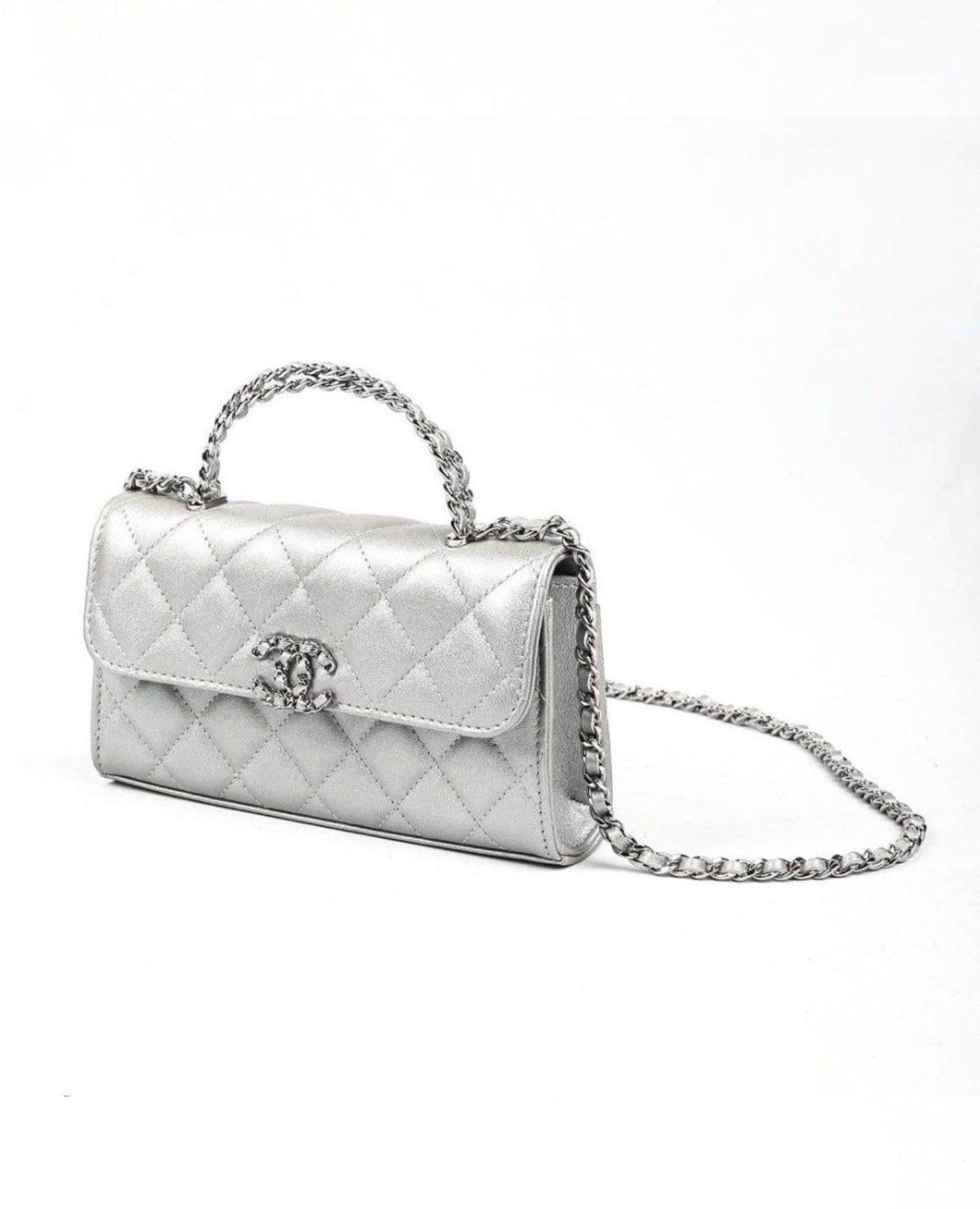 حامل هاتف كوكو بمقبض علوي مع سلسلة فضية