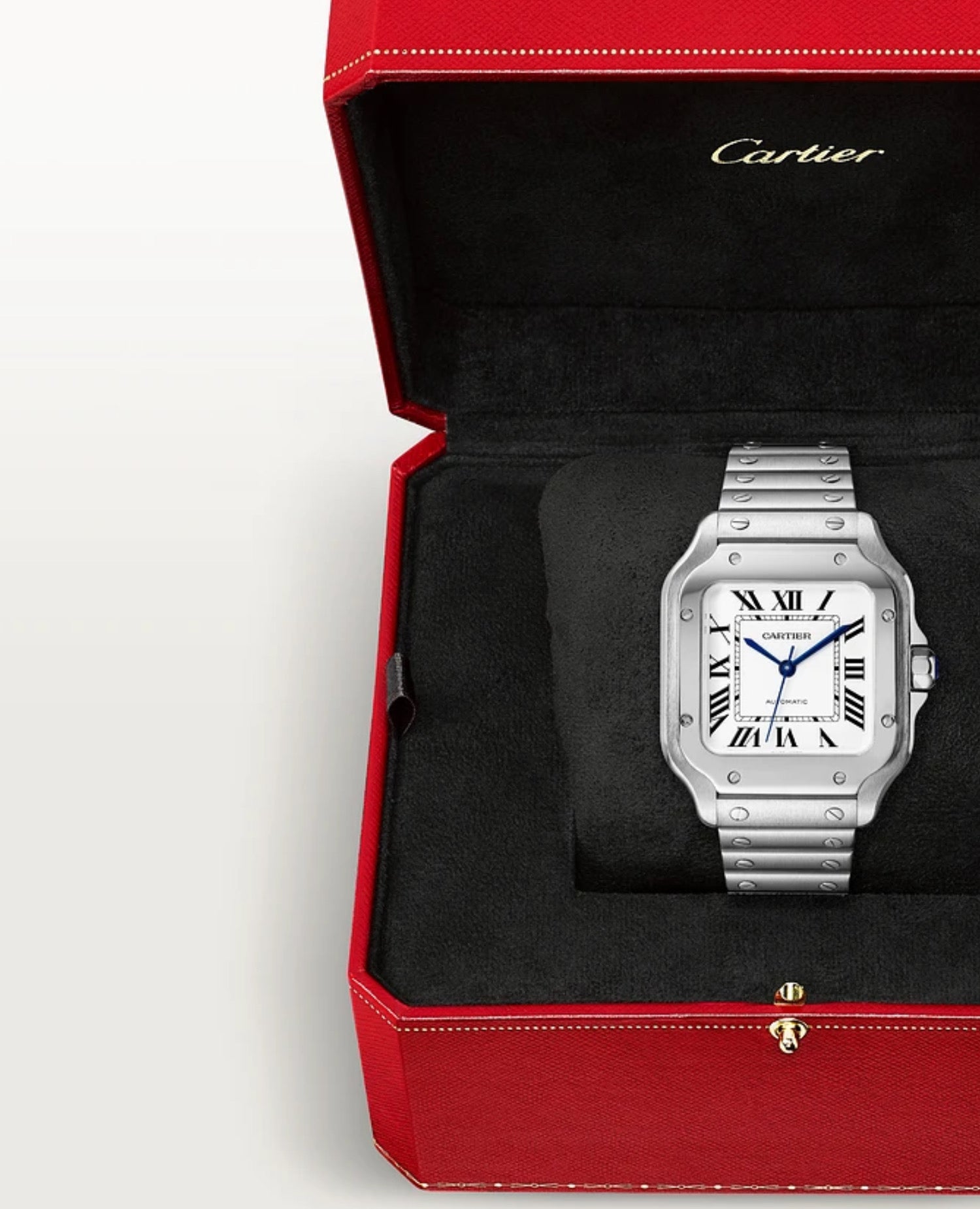 Santos DE Cartier Watch, Medium Model, Silver