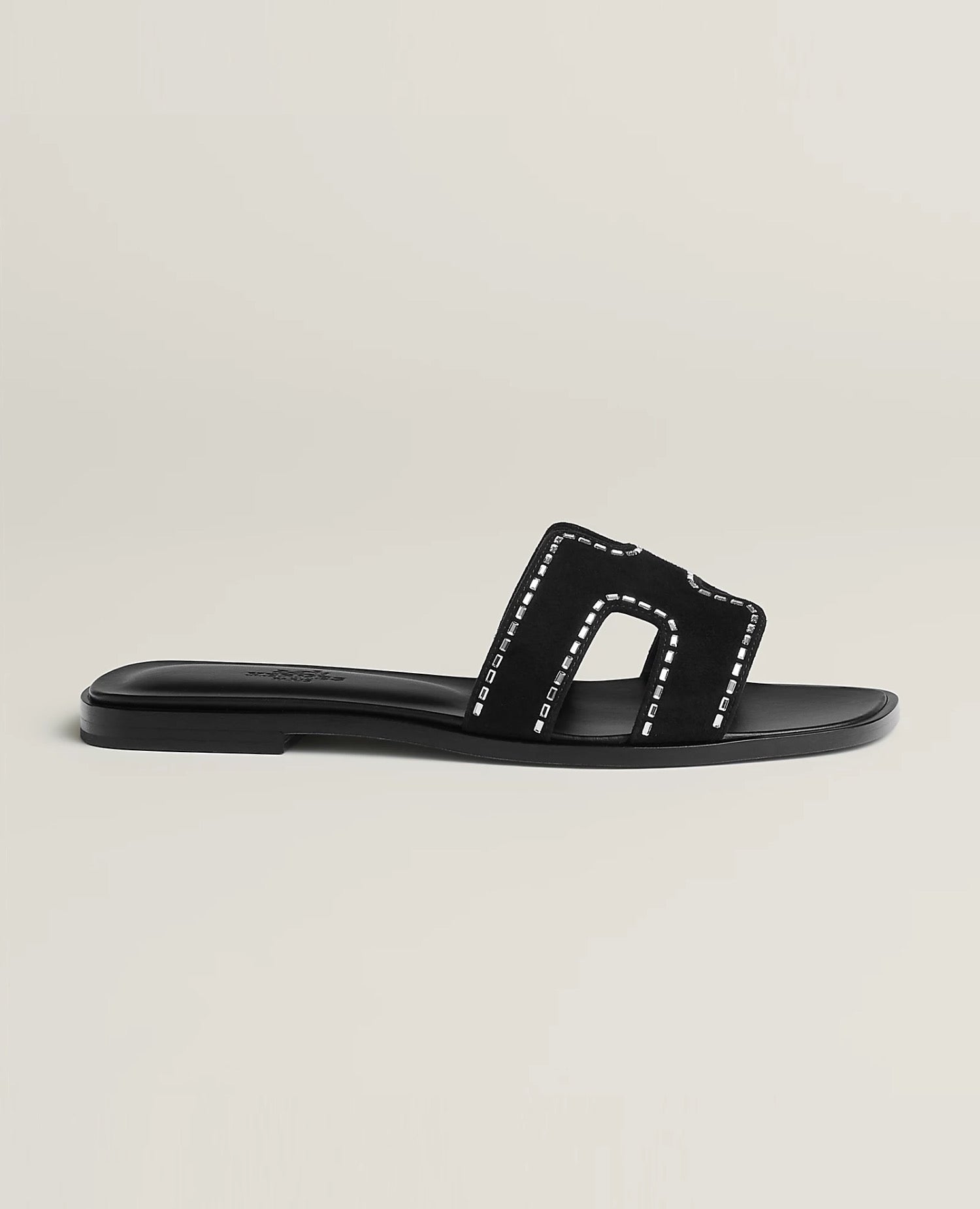 Hermès Oran Sandal Crysral Noir