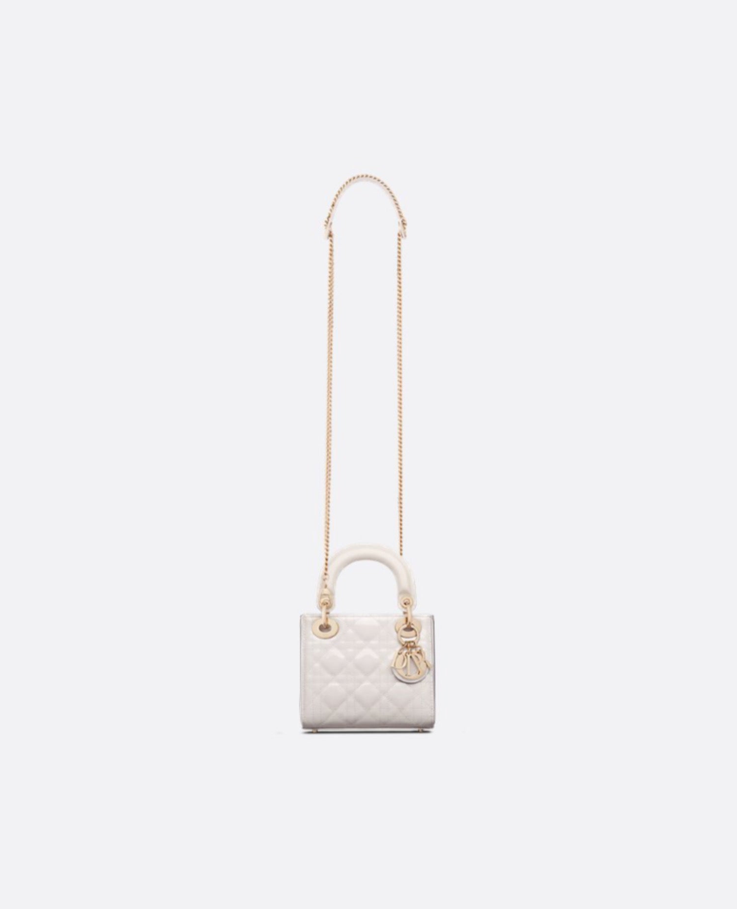 Christian Dior Lady Dior Mini Bag Latte Patent