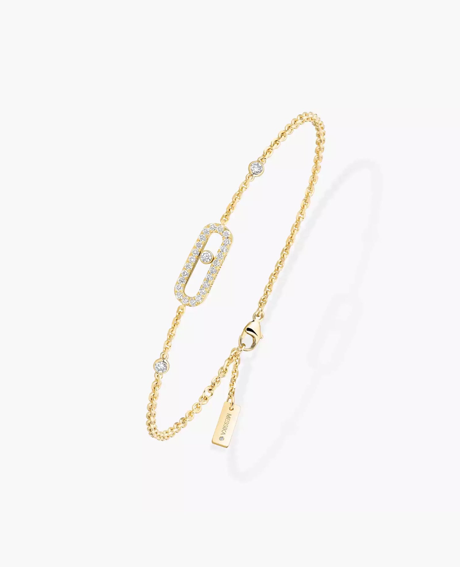 Messika Move Uno Pavé Bracelet Yellow Gold